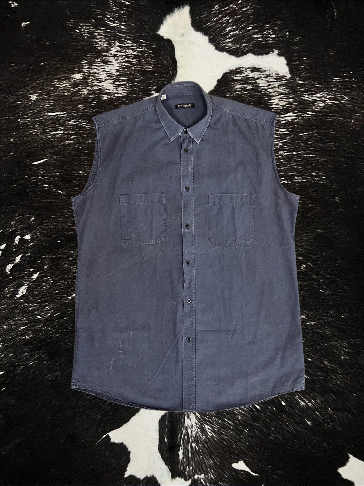 Balmain Balmain by Decarnin SS11 Military Safety Pin Shirt | Grailed
