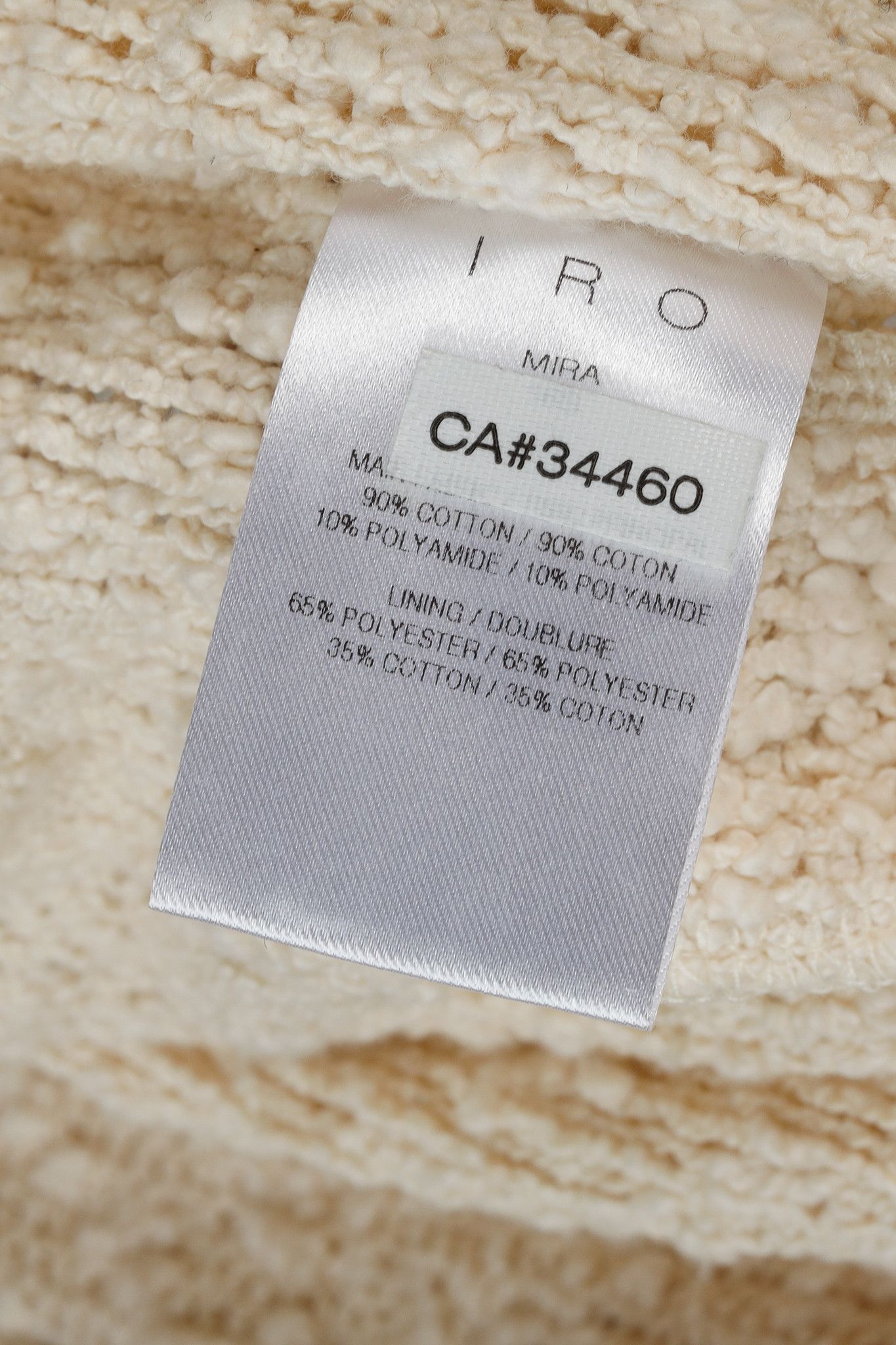 Iro Iro Mira Ecru Cotton-Boucle Fringe Moto Jacket Size M / US 6-8 / IT 42-44 - 10 Thumbnail