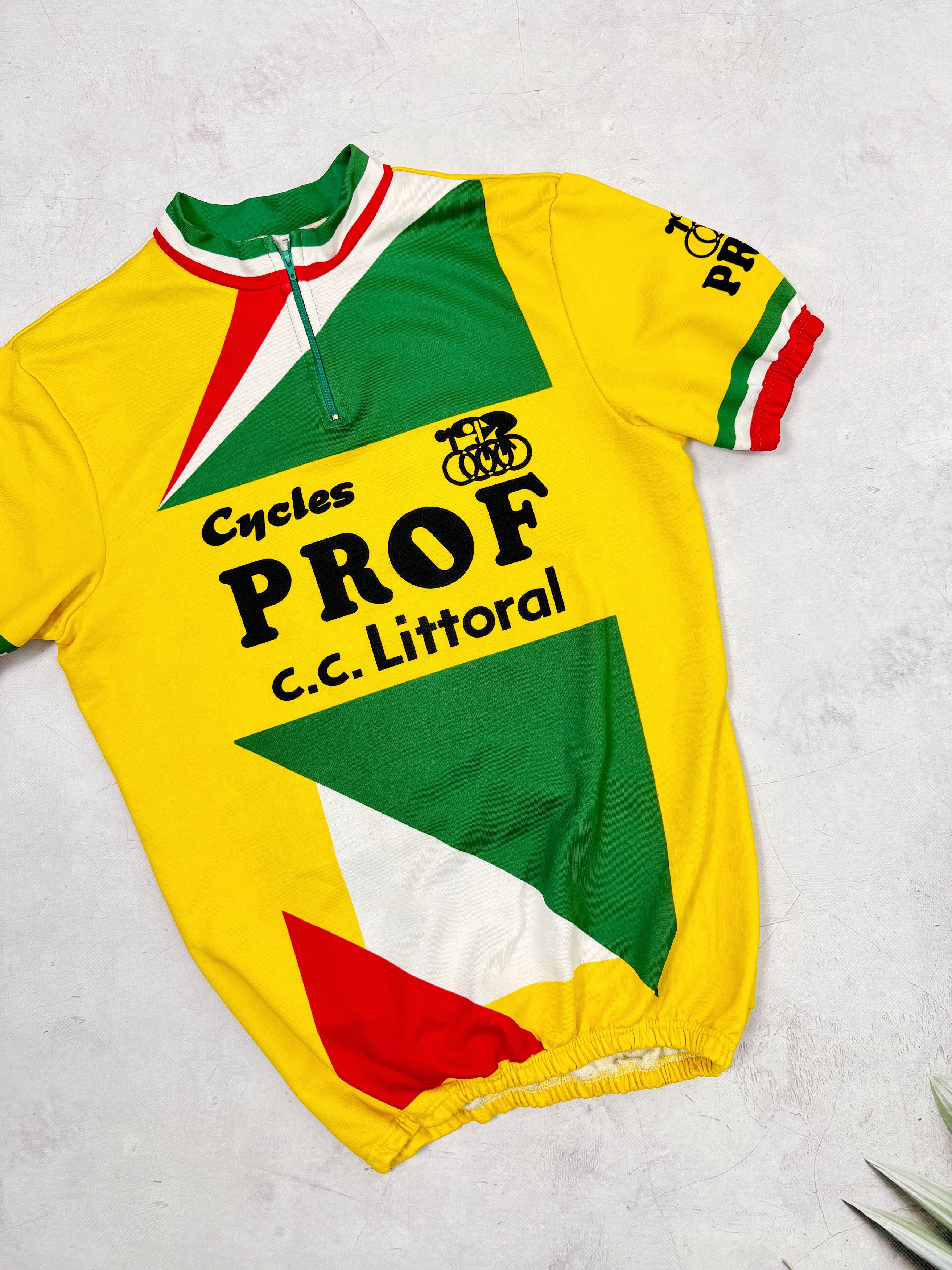 Vintage Vintage Cycling Jersey Prof c.c. Littoral Cycles Size US M / EU 48-50 / 2 - 4 Thumbnail