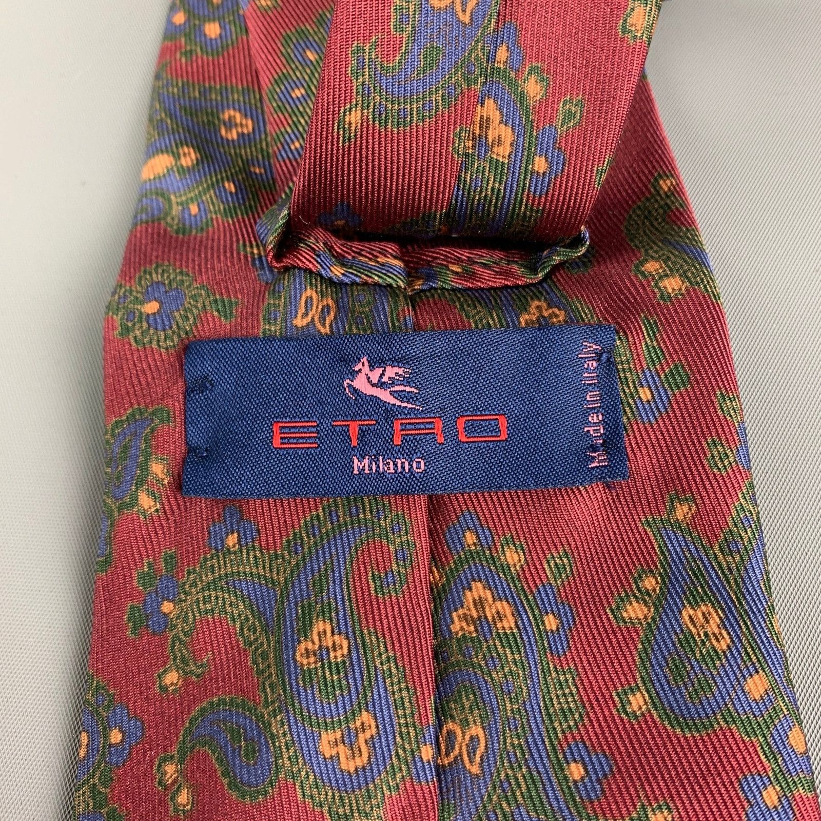 Etro ETRO Burgundy Paisley Silk Tie Size ONE SIZE - 4 Thumbnail