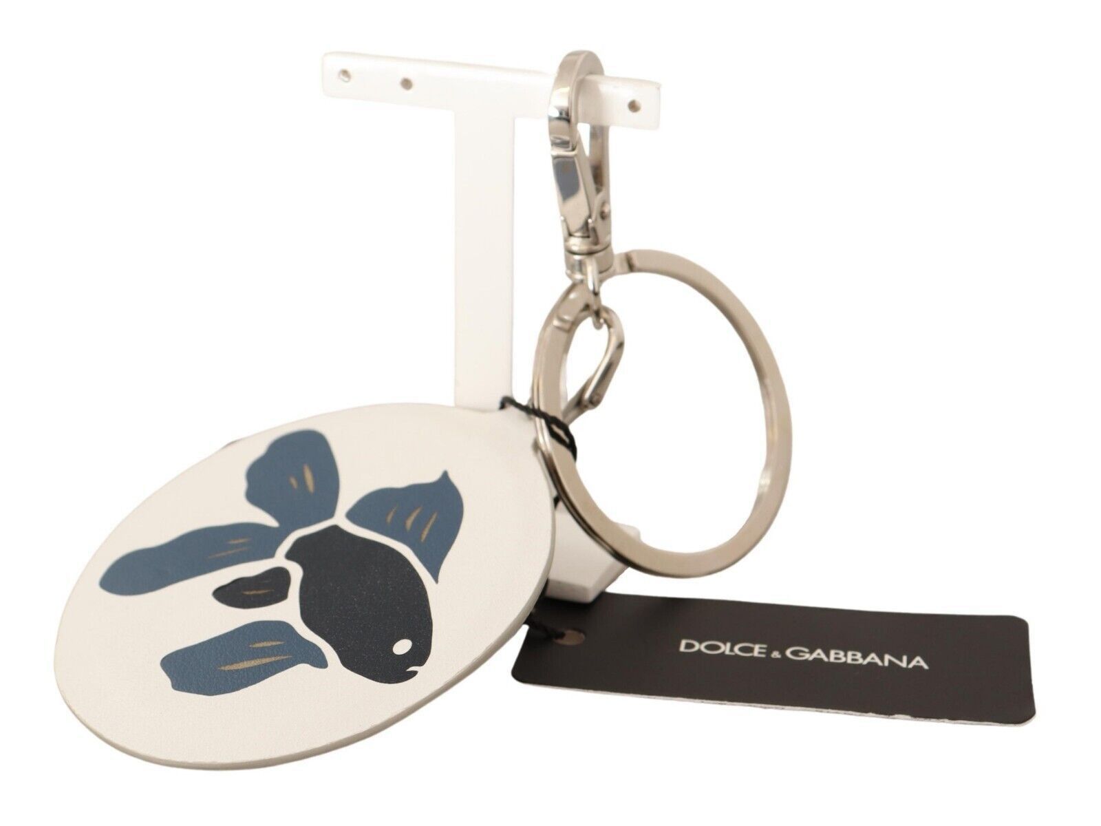 Dolce & Gabbana Chic White Leather Men's Keychain Size ONE SIZE - 1 Thumbnail