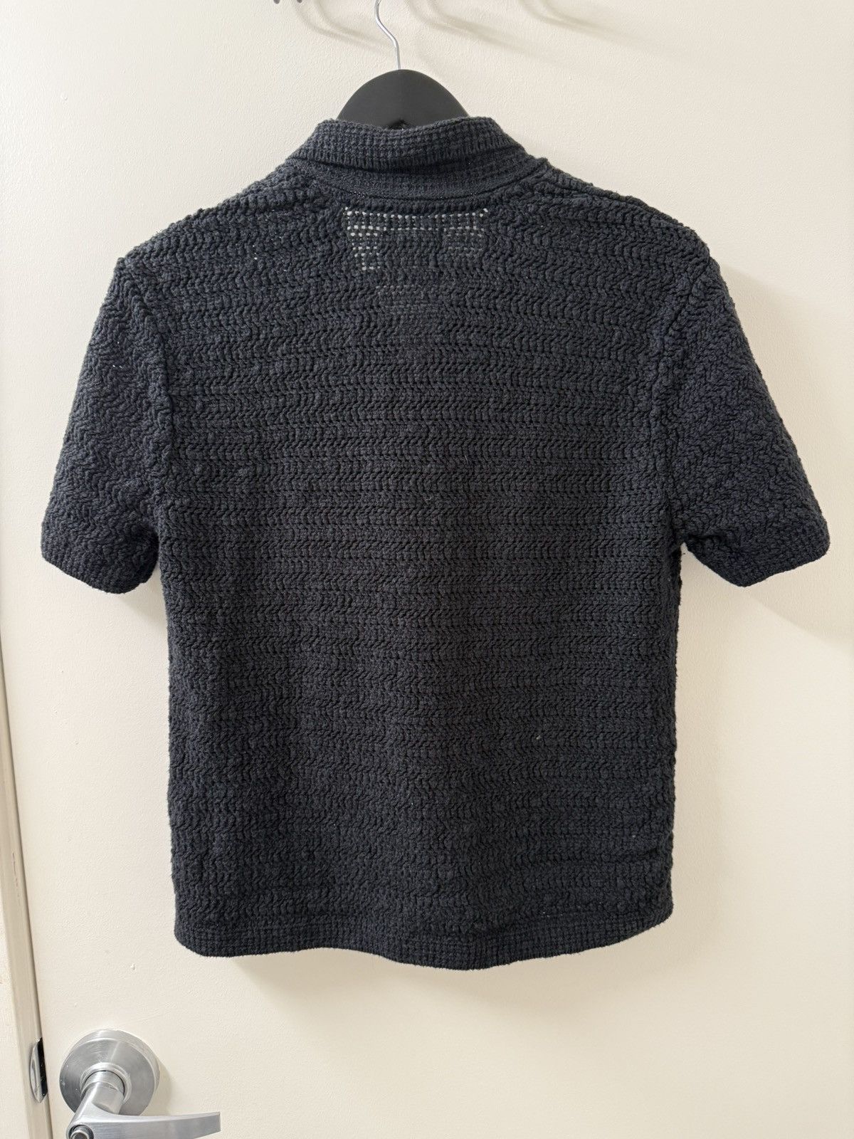 Abercrombie & Fitch Abercrombie Black Knit Button Down Shirt Mens S Cotton Size US S / EU 44-46 / 1 - 2 Thumbnail