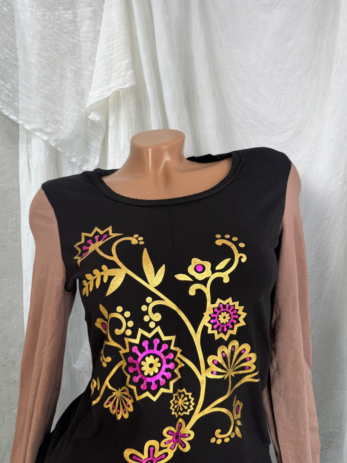 Japanese Brand 2000’s Aesthetic Vintage Y2K Floral Long Sleeve Top Size M / US 6-8 / IT 42-44 - 2 Thumbnail