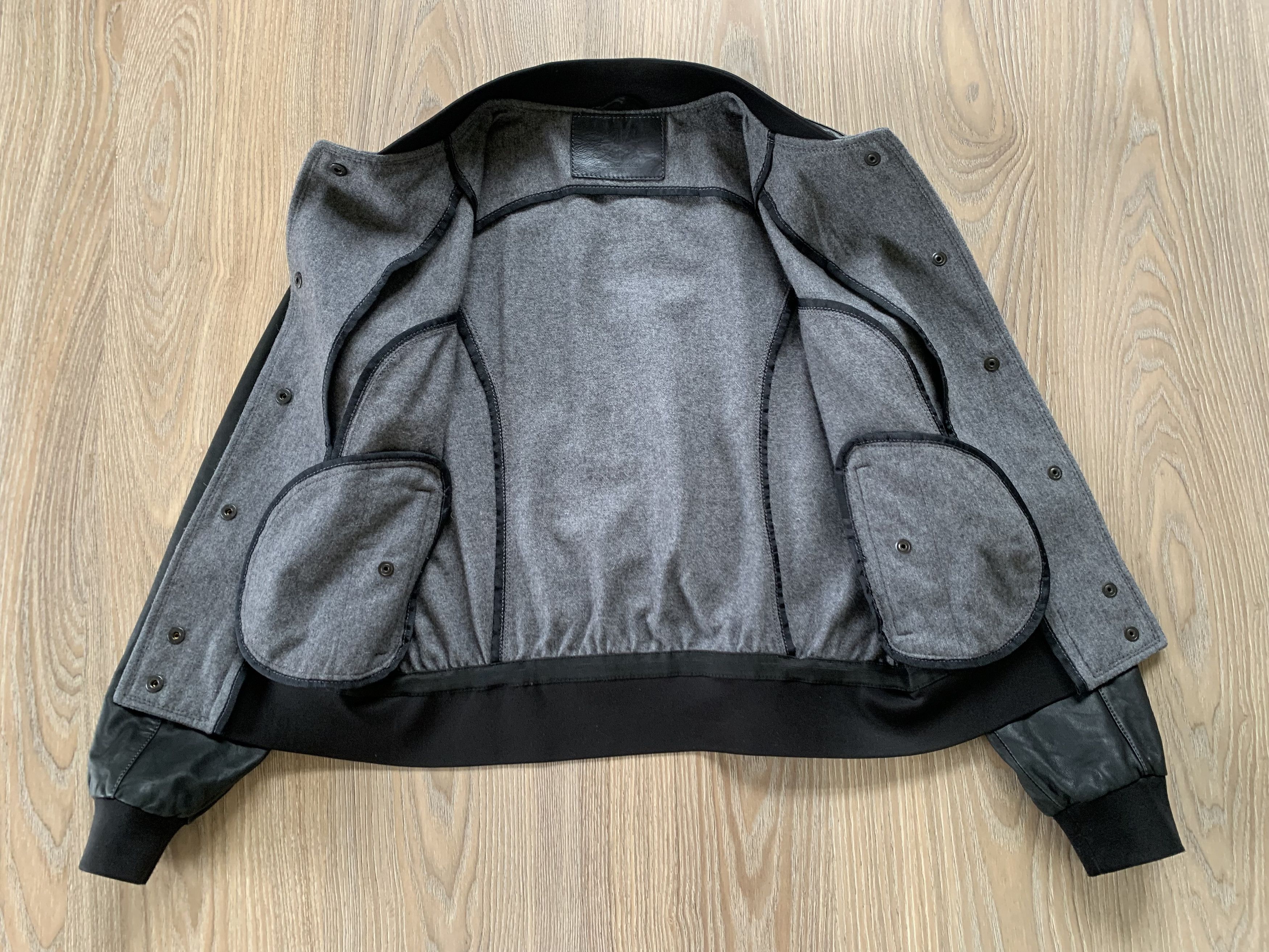 Handmade Alexander Chernokun Wool Leather Combined Bomber Jacket Size S / US 4 / IT 40 - 4 Thumbnail