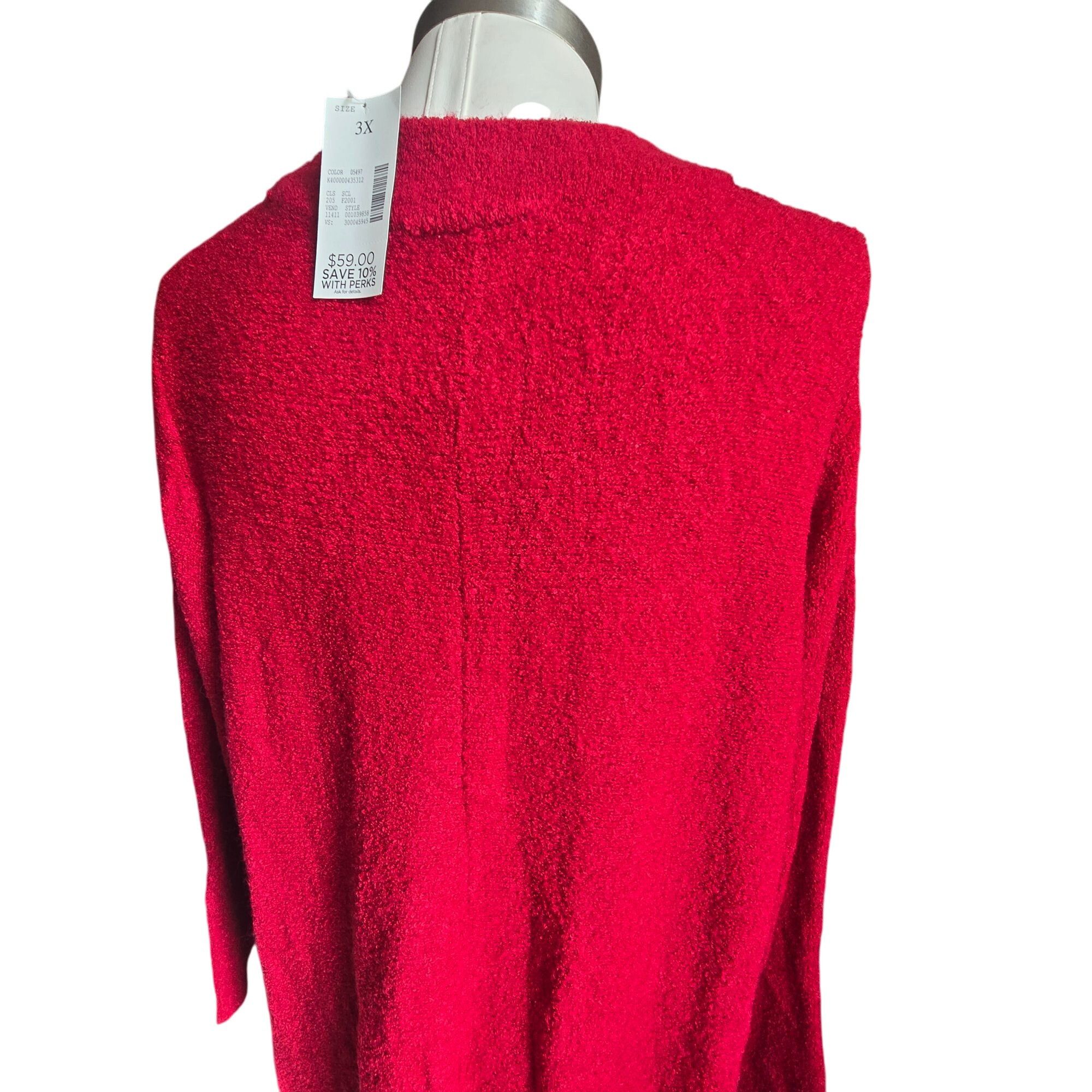 Other Catherines Red Sweater Bouclé Knit Mockneck Tunic Size 3X 26 Size 3XL / US 20-22 - 7 Thumbnail
