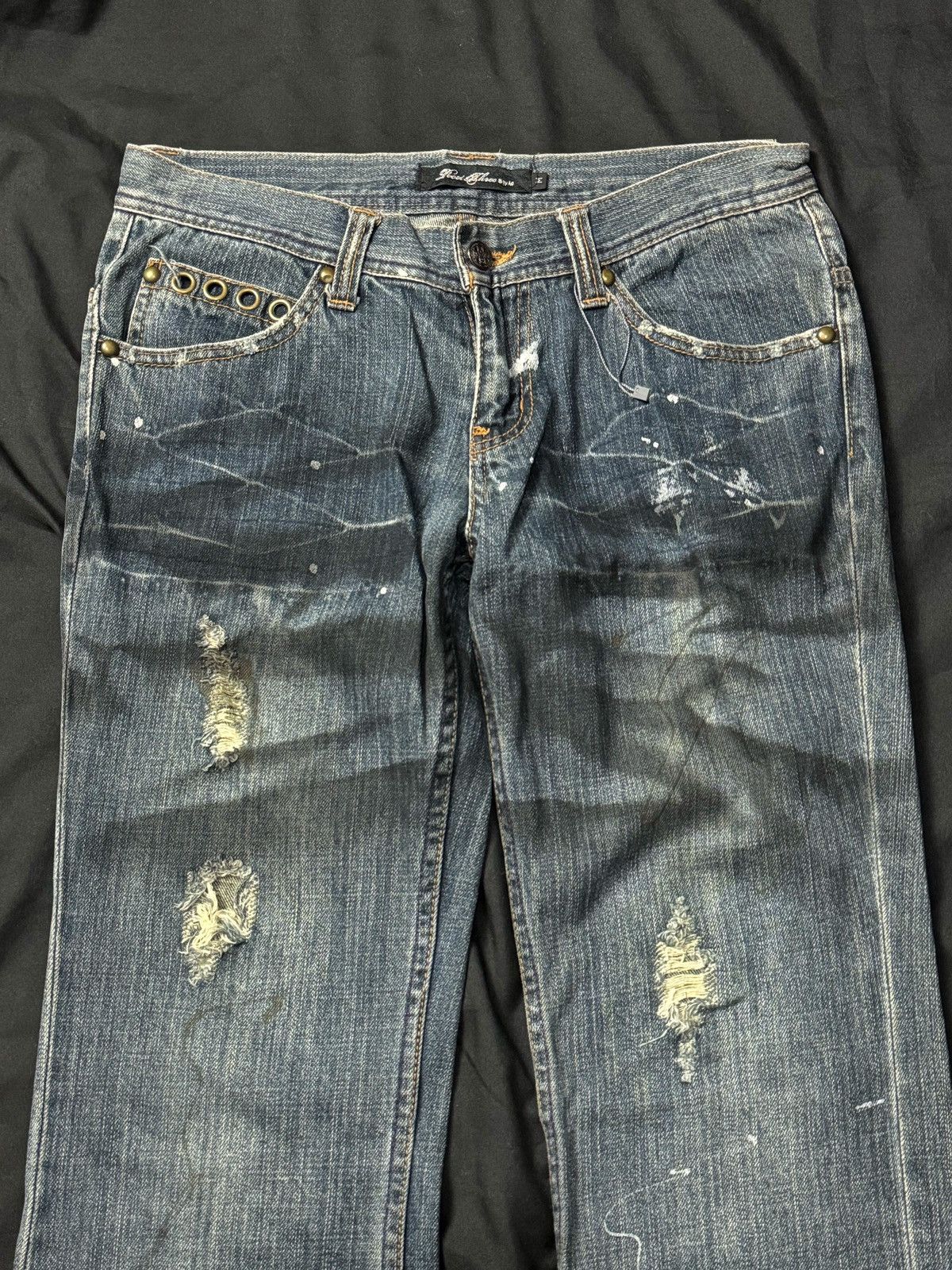 If Six Was Nine × Japanese Brand × Le Grande Bleu (L.G.B.) Flare Denim Pants Distressed Size US 29 - 6 Thumbnail