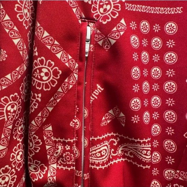 Palm Angels Palm Angels Bandana Track Jacket Zip Up Maroon & Red, Unisex Size US XL / EU 56 / 4 - 11 Thumbnail