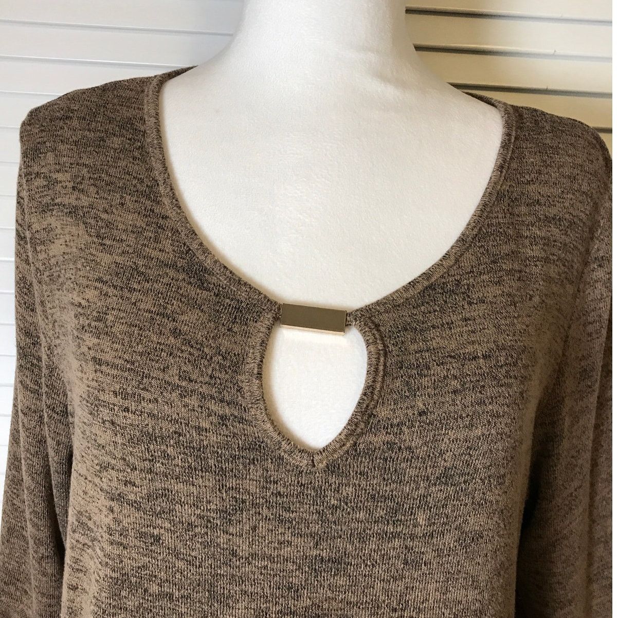 Other Fig & Blu Brown Black Keyhole Neck Long Sleeve Sweater L Size L / US 10 / IT 46 - 5 Thumbnail