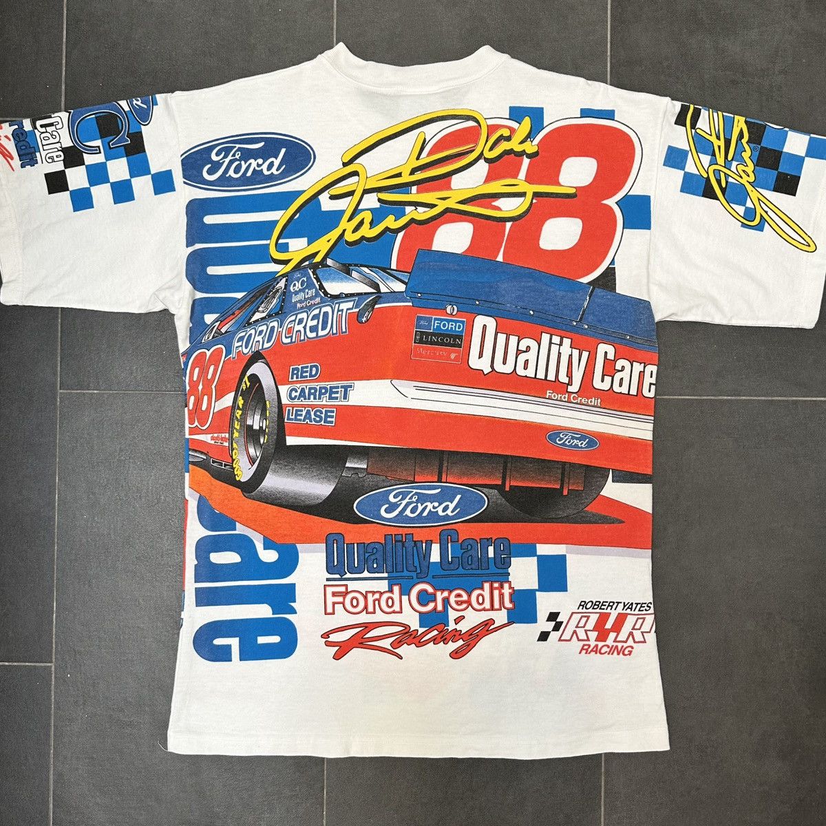 NASCAR Crazy vintage 90s Dale Jarrett aop nascar t-shirt Size US M / EU 48-50 / 2 - 4 Thumbnail