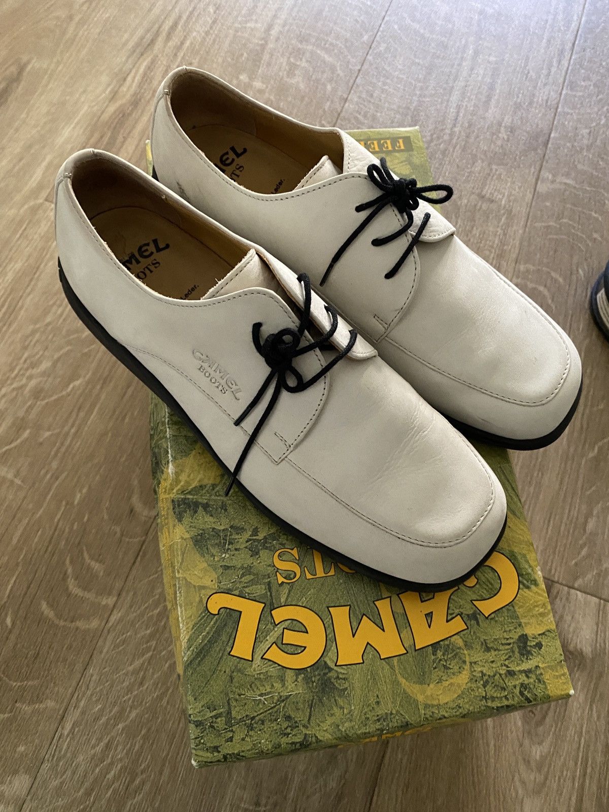 image of Camel Boots in Cream, Women's (Size 4)