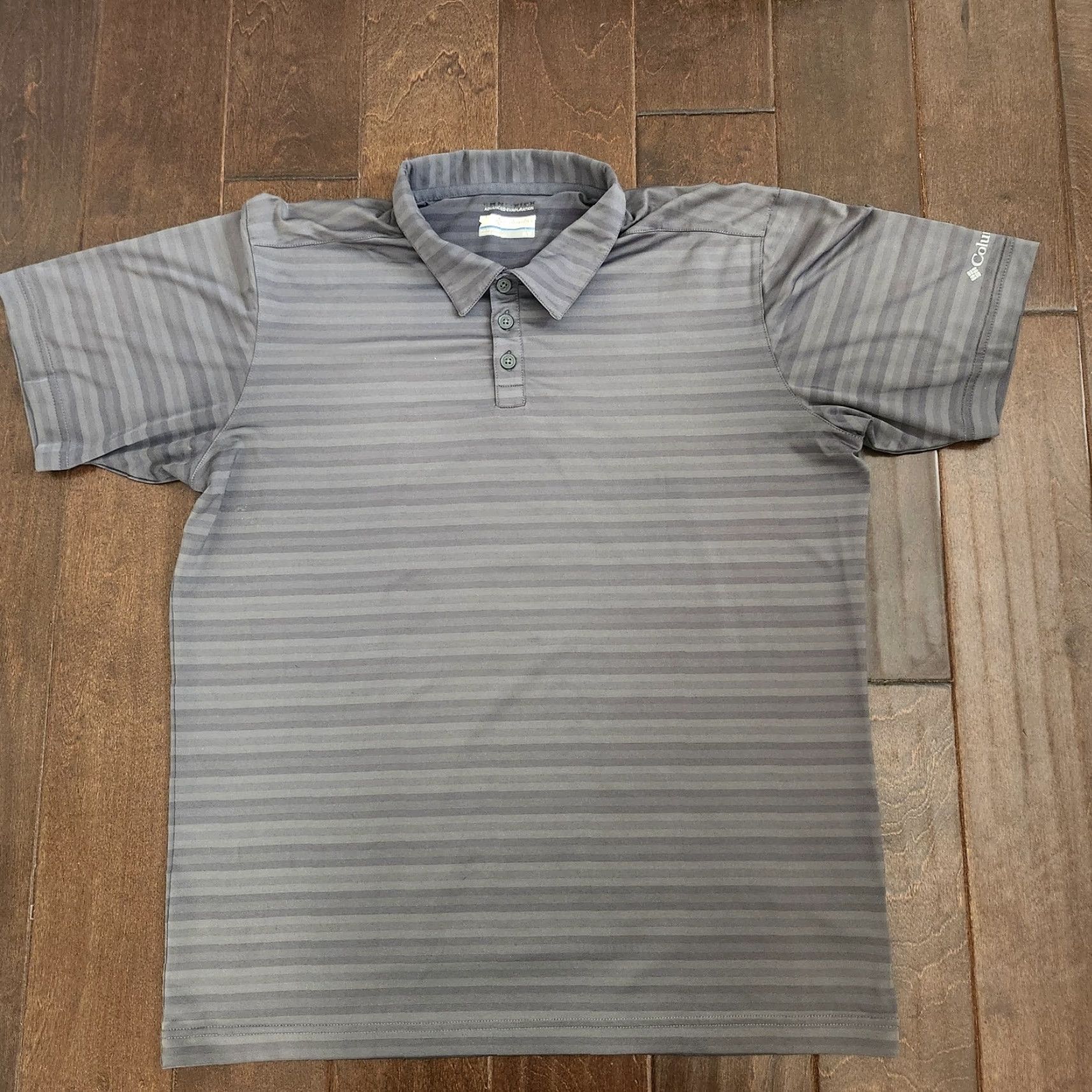 Vintage Columbia Polo Shirt Striped Gray M Omni-Wick Short Sleeve Mens Polo Shirt Casual Activewear Size US M / EU 48-50 / 2 - 2 Thumbnail