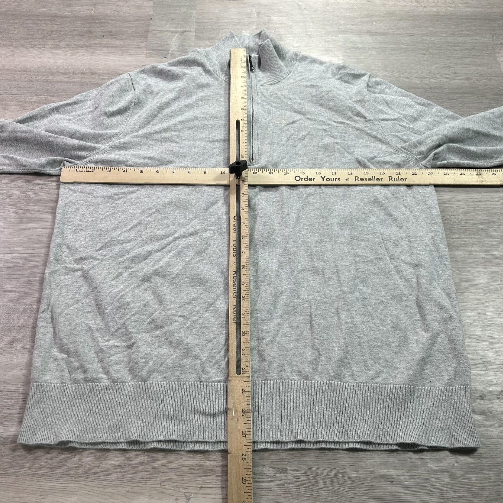Brooks Brothers Brooks Brothers Sweater Mens XL Gray Supima Cotton 1/4 Zip Mock Neck Pullover Size US XL / EU 56 / 4 - 5 Thumbnail
