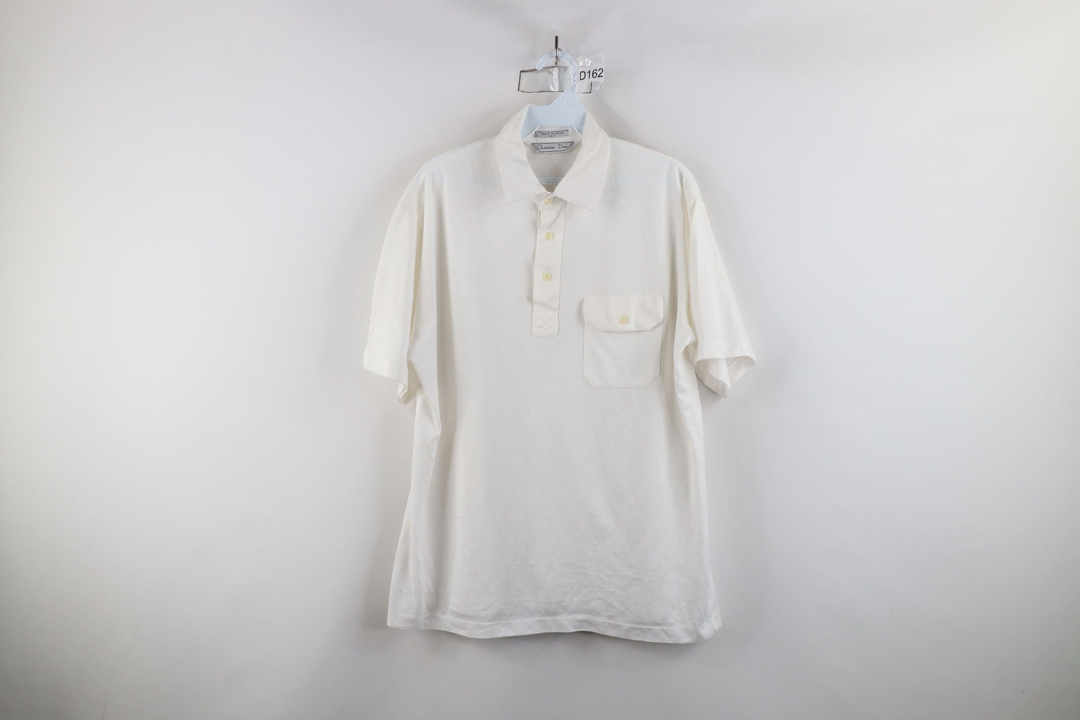 Christian Dior Monsieur × Vintage Vintage 80s 90s Christian Dior Knit Golf Polo Shirt White Size US L / EU 52-54 / 3 - 1 Thumbnail