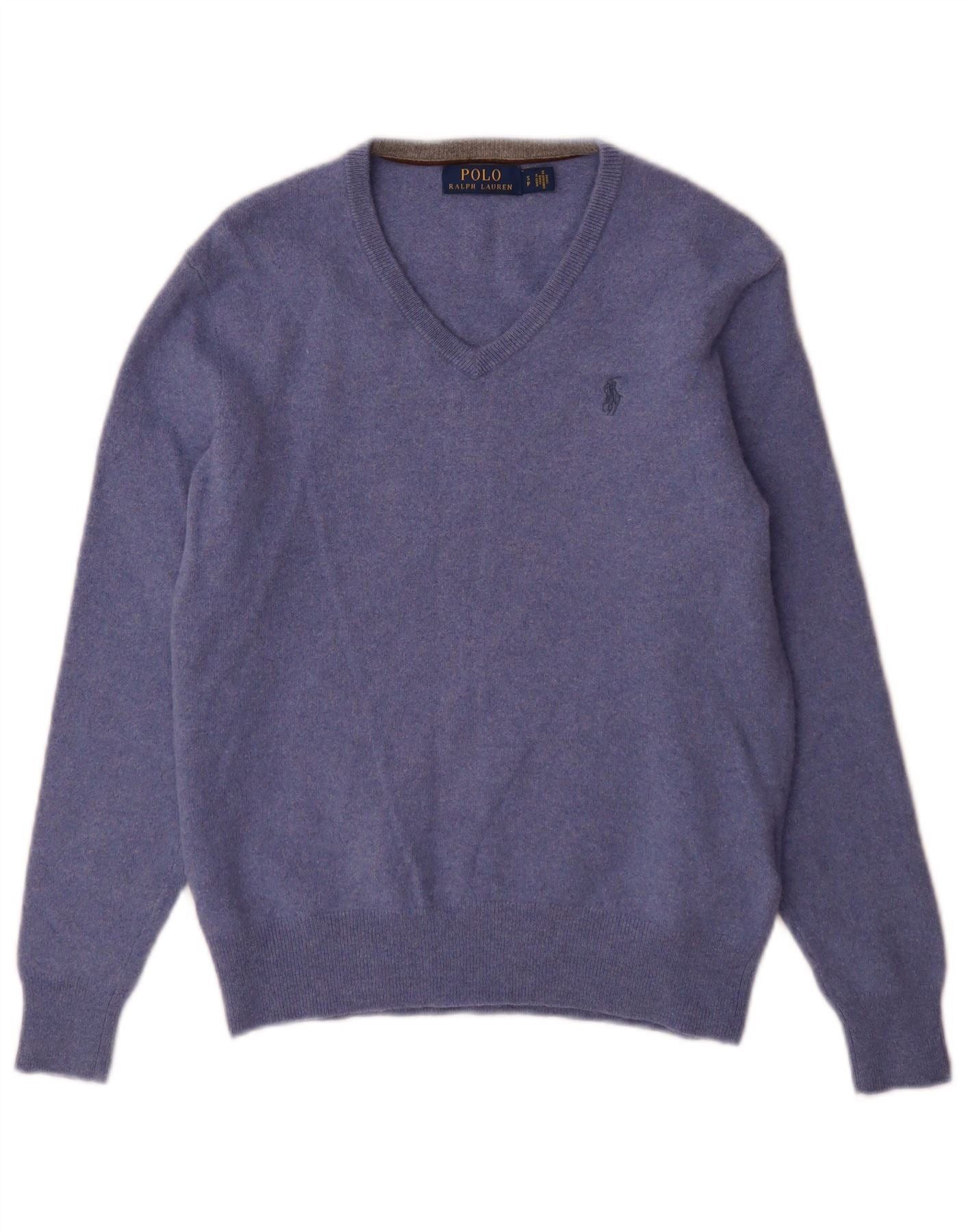 Polo Ralph Lauren Mens Jumper Sweater Small Blue Wool Size US S / EU 44-46 / 1 - 1 Thumbnail