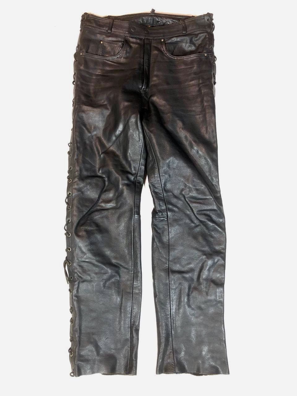 Genuine Leather Avangarde Vintage Racing Biker Leather Pants Size US 35 - 1 Thumbnail