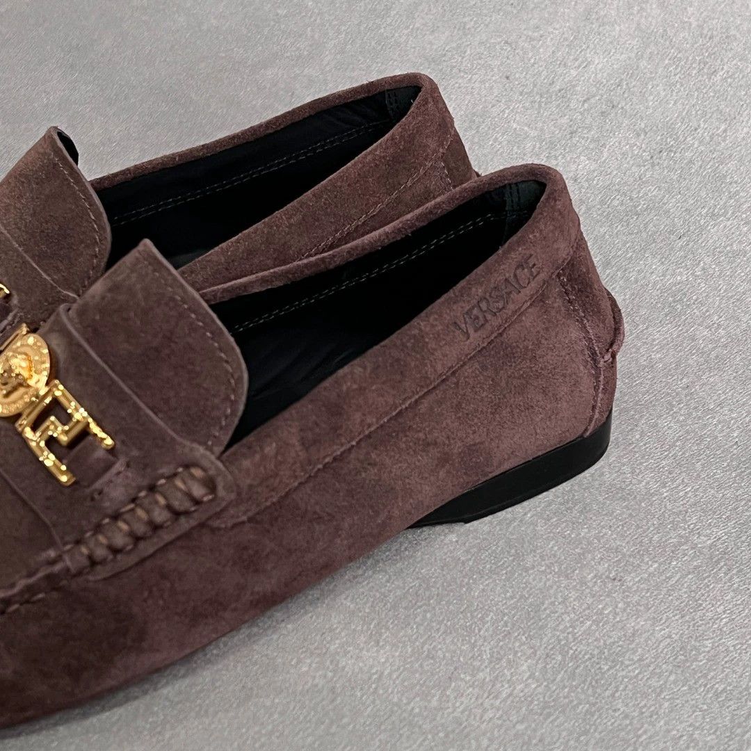 Versace VERSACE Brown Medusa Leather Loafers Size US 8 / IT 38 - 4 Thumbnail