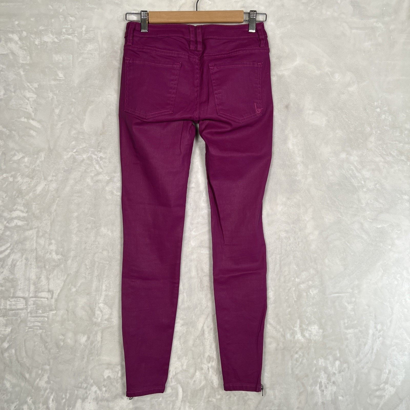 Bebe Bebe Women's Purple Shiny Pants Size 26 Zipper Pockets Size 26" / US 2 / IT 38 - 13 Thumbnail