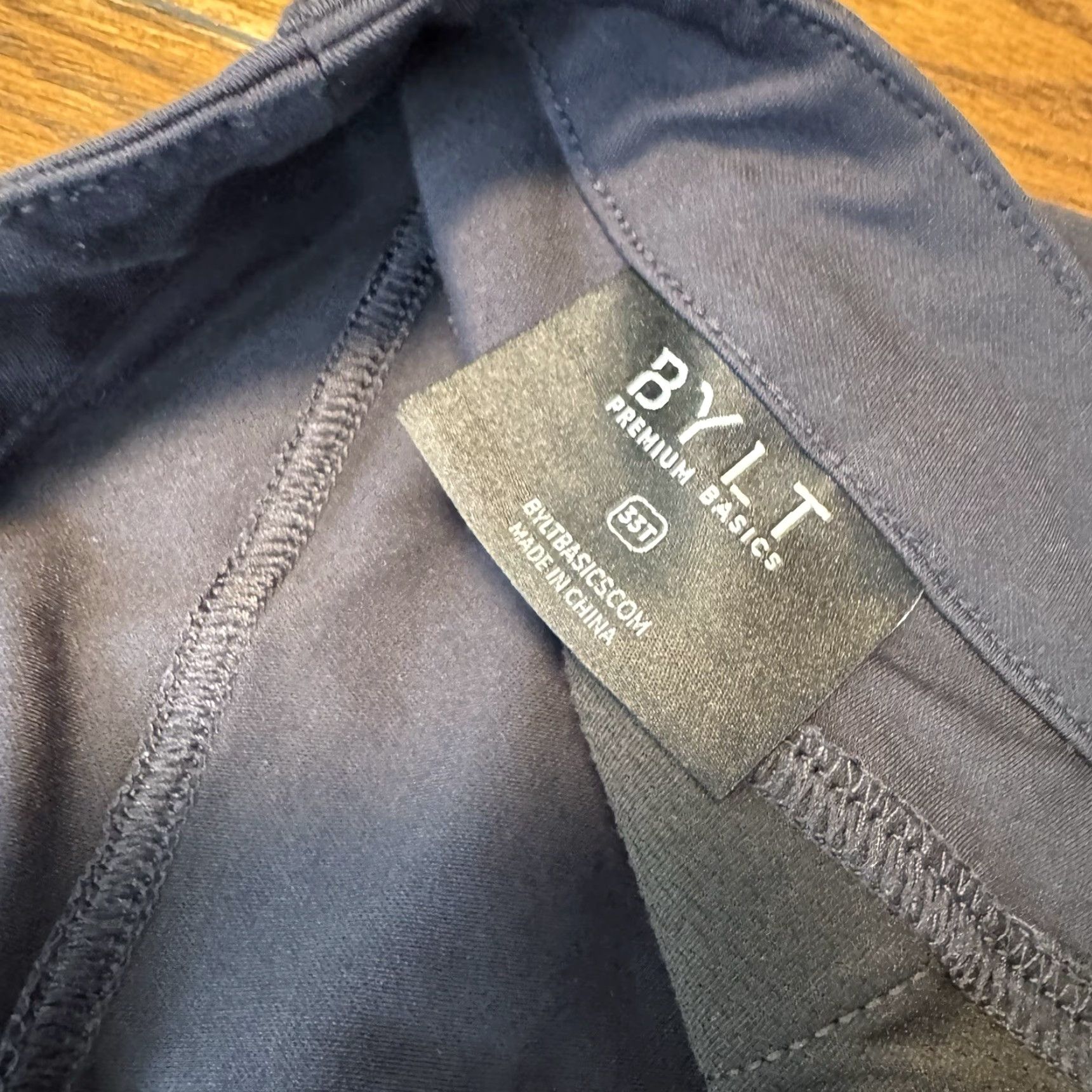 Vintage BYLT Premium Basics Pants Mens 33 Tall Navy Blue Everyday Pant 2.0 Regular Rise 10 Zip Button Chino Pockets Knit Stretch Casual Business Travel Size US 33 - 6 Thumbnail