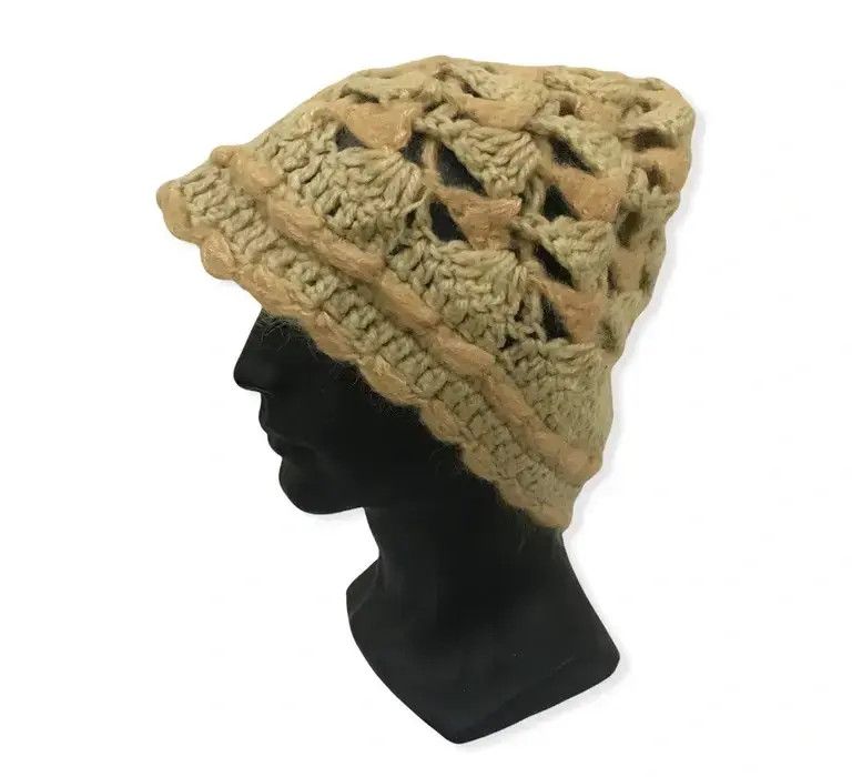 Japanese Brand Japanese Brand Net Design Beanie Hat Size ONE SIZE - 1 Thumbnail