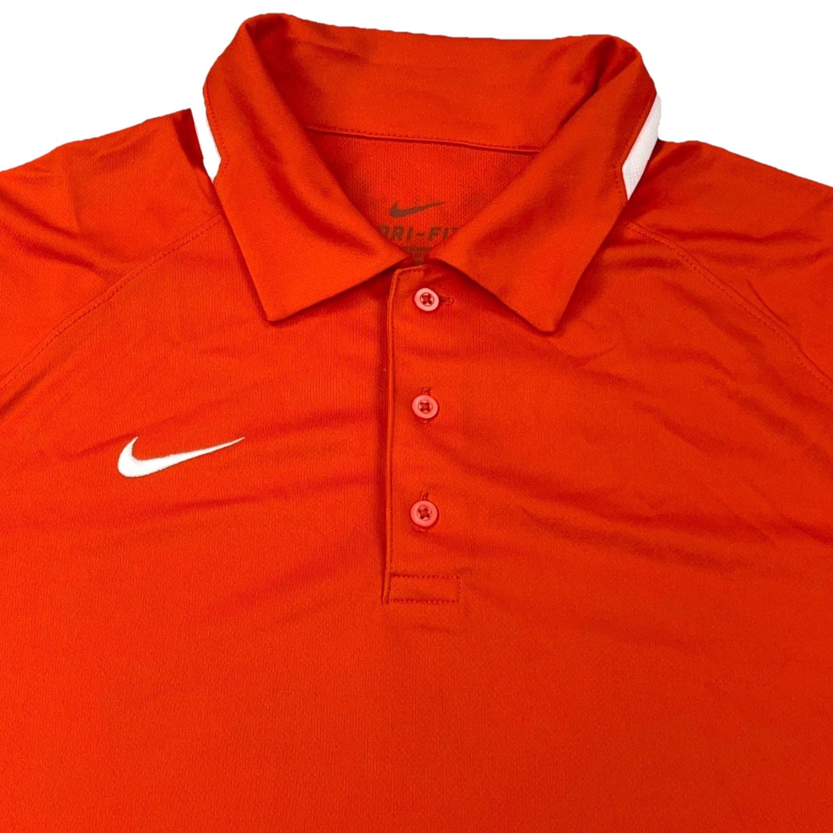 Nike Nike Polo Shirt Men Medium Orange White Dri-Fit Performance Golf Wicking Adult Size US M / EU 48-50 / 2 - 2 Thumbnail