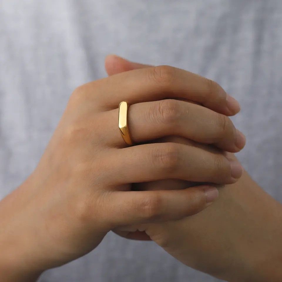 Jewelry × Vintage Skyrim Stainless Steel Signet Rings Size ONE SIZE - 4 Thumbnail