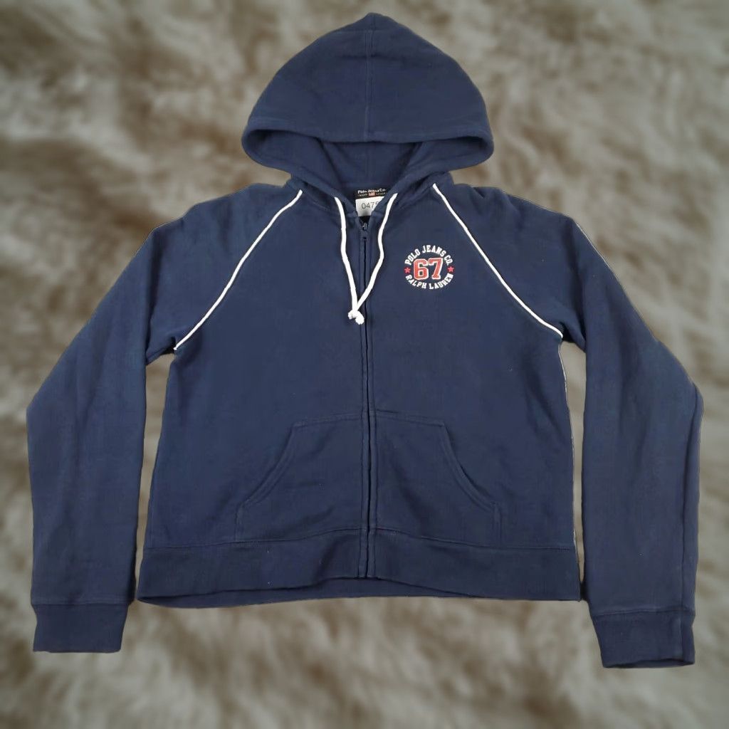 Ralph Lauren Ralph Lauren Womens Large Blue Full Zip Hoodie Sweatshirt Size L / US 10 / IT 46 - 1 Thumbnail