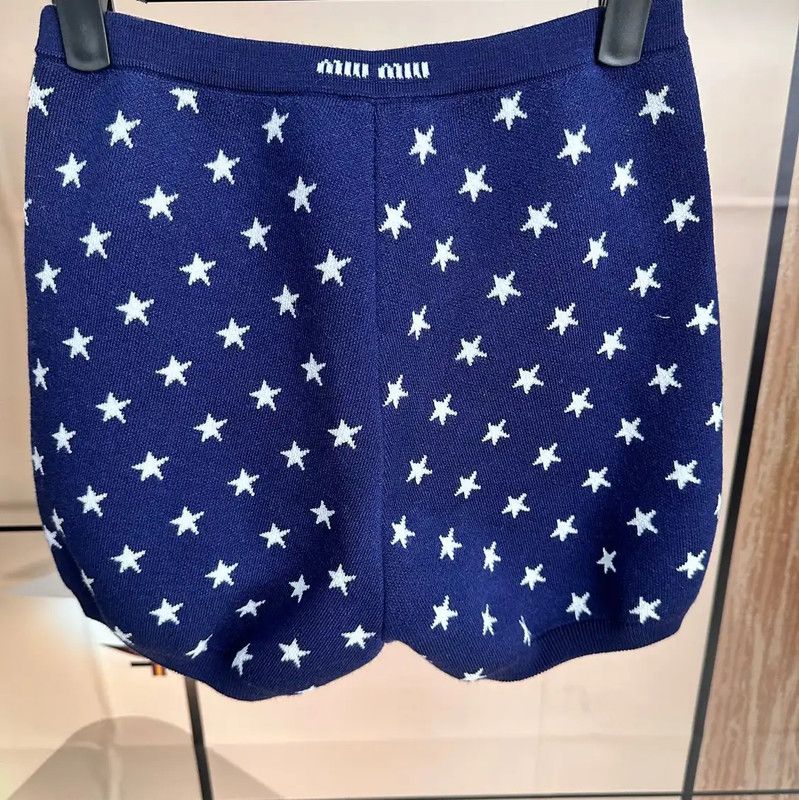 Miu Miu Miu Miu Star Pattern Spring Shorts 0089 Size 23" - 1 Thumbnail