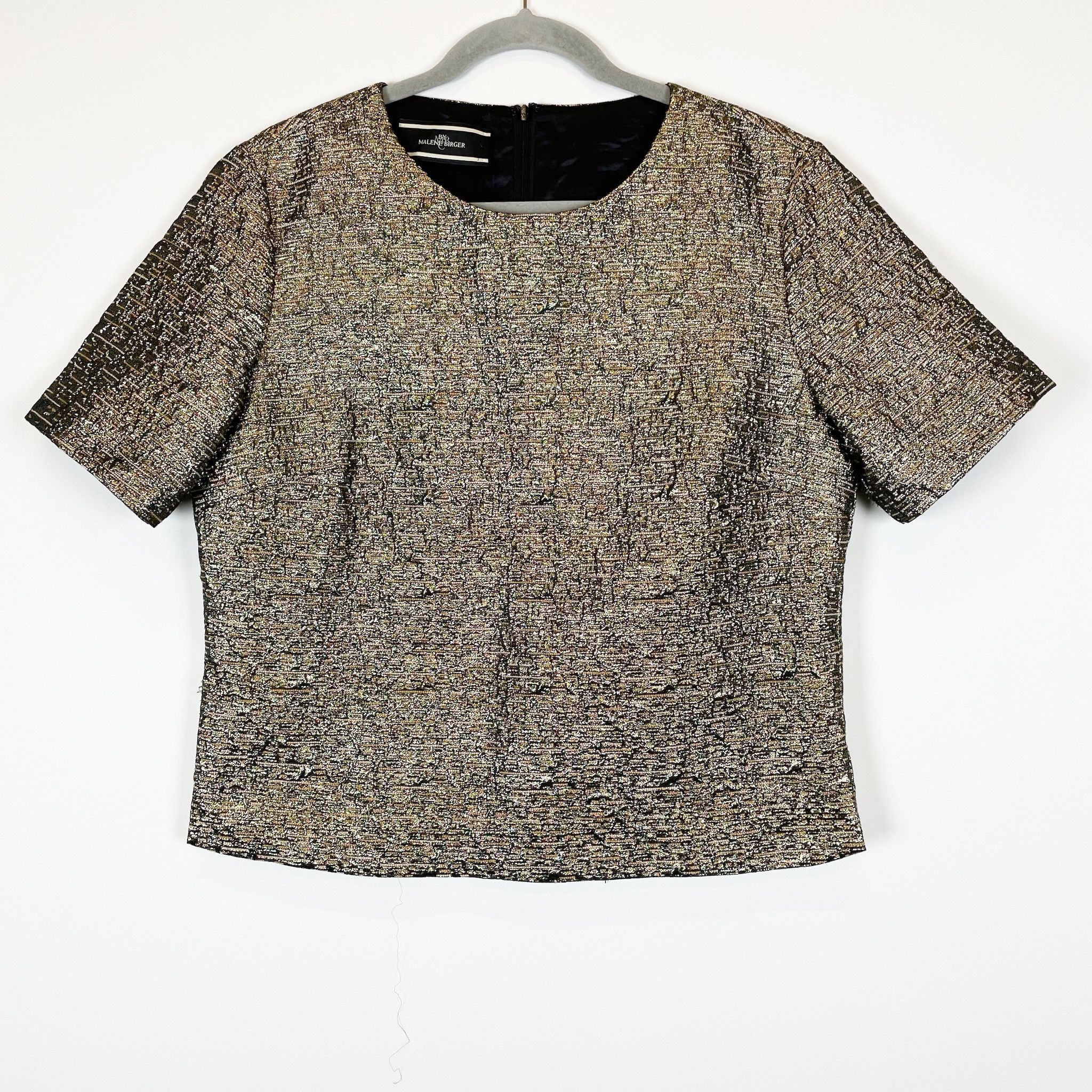 Malene Birger Gold Bronze Metallic Textured Short