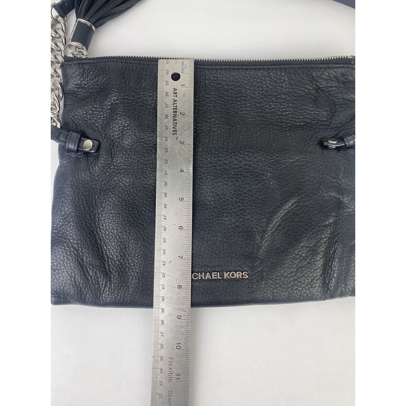 Michael Kors Michael Kors Weston Pebbled Black Leather Foldover purse Size ONE SIZE - 12 Thumbnail