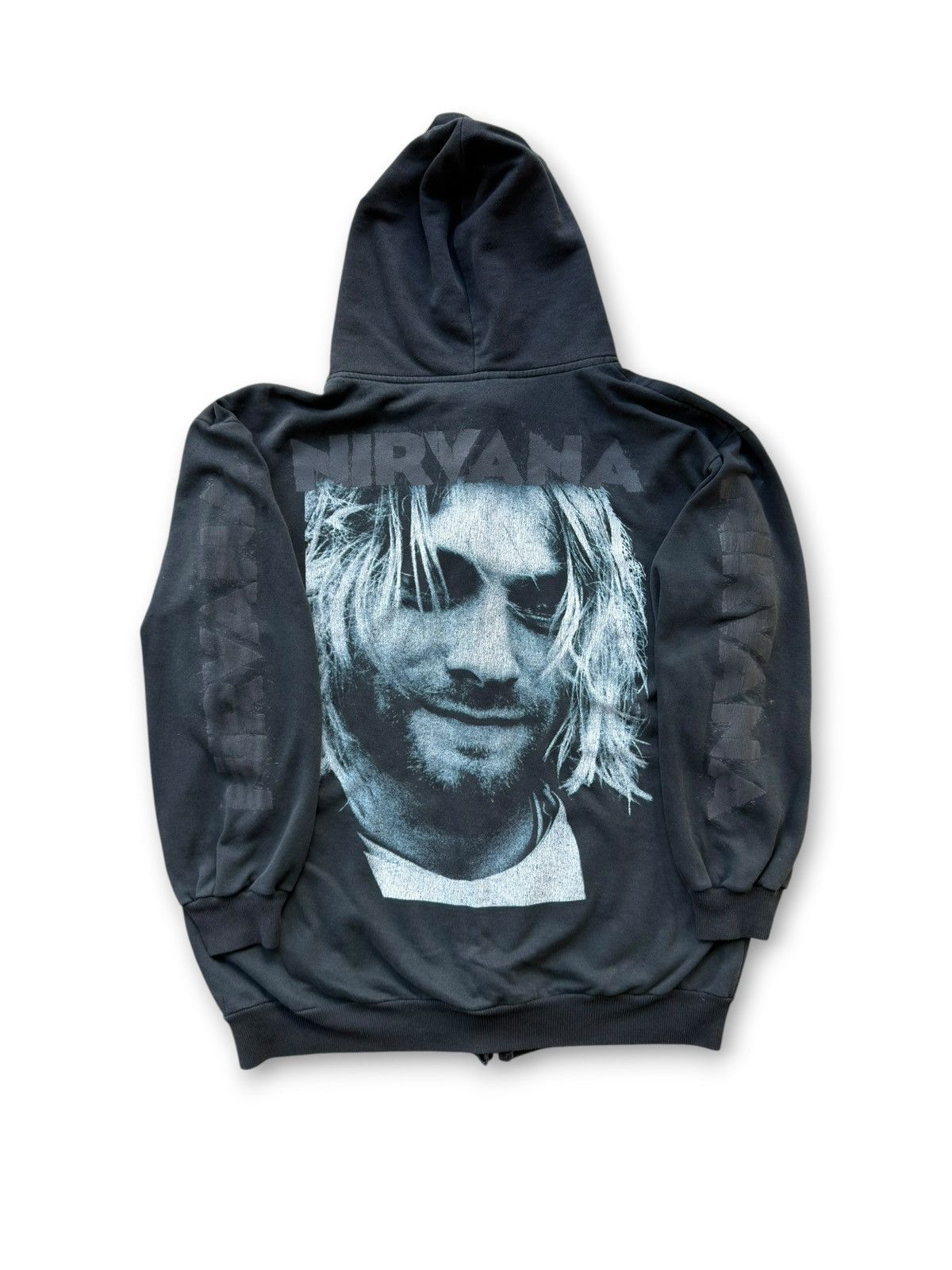 Nirvana *RARE* VINTAGE NIRVANA KURT COBAIN DISTRESSED HOODIE ZIP UP Size US XL / EU 56 / 4 - 14 Thumbnail