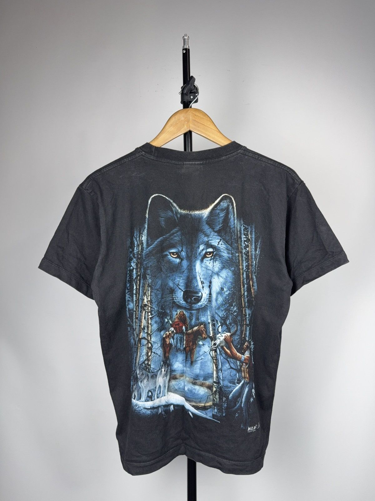 Vintage 90s Retro Vintage Wolf Graphic T-Shirt Native American Art Size US M / EU 48-50 / 2 - 10 Thumbnail