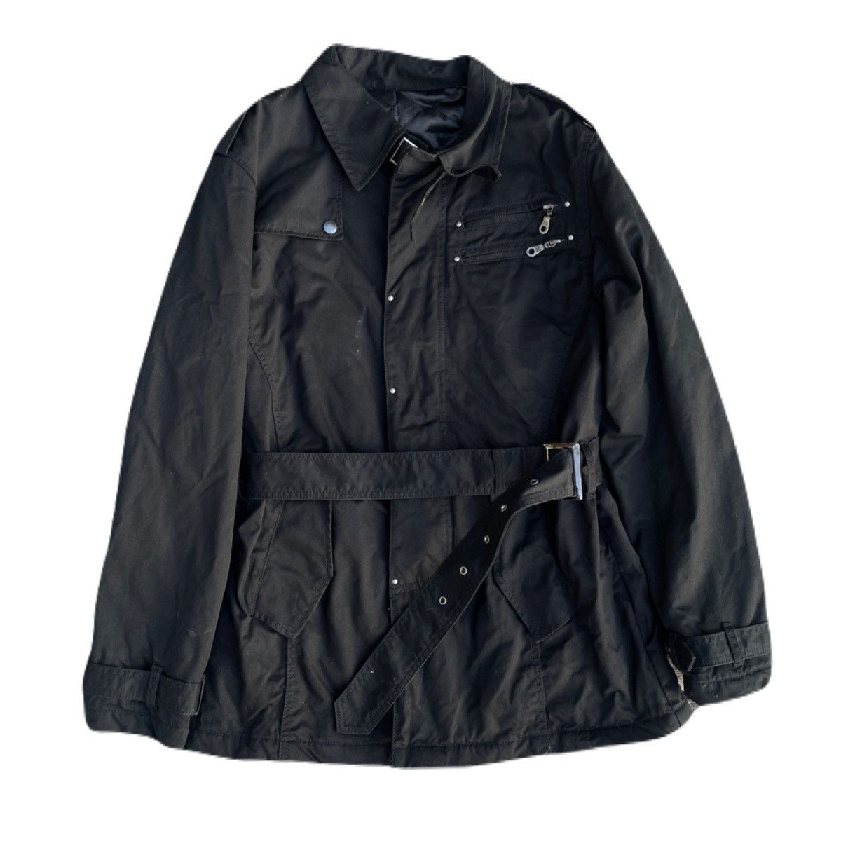 If Six Was Nine 2000s Japanese archive Zip Gimmic Button Up Belted Jacket Size US M / EU 48-50 / 2 - 2 Thumbnail