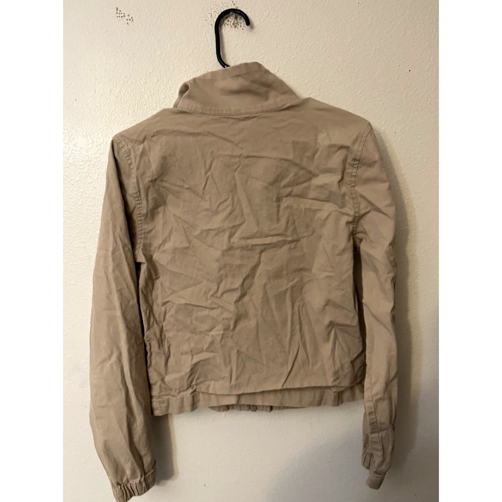 Gap VINTAGE Gap Women’s Lightweight Jacket Casual Basic Cotton Size M Cream Fall Spring Zip-Up Women Size M / US 6-8 / IT 42-44 - 2 Thumbnail