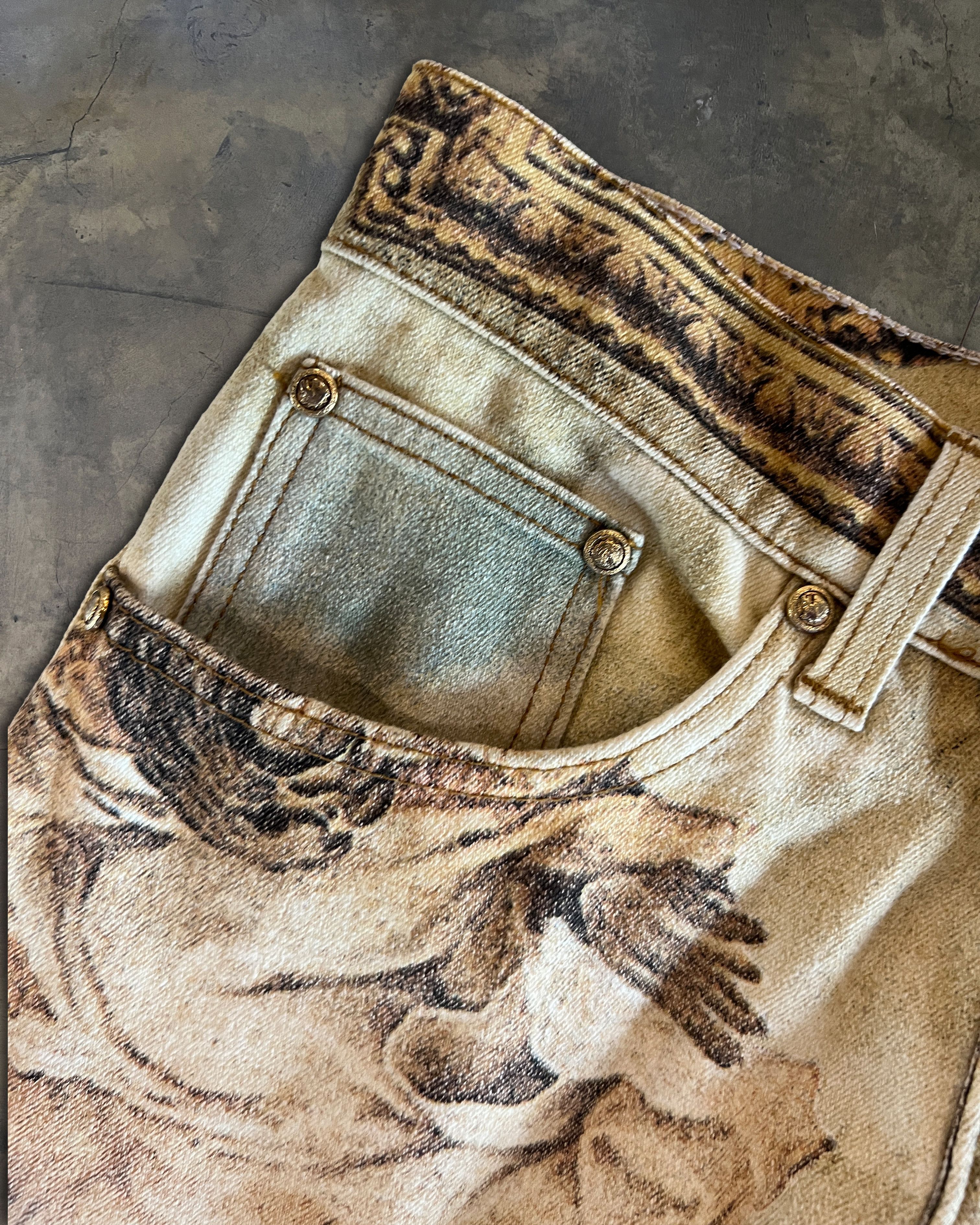 Roberto Cavalli ROBERTO CAVALLI RUNWAY FW1994 RENAISSANCE JEANS Size US 29 - 3 Thumbnail