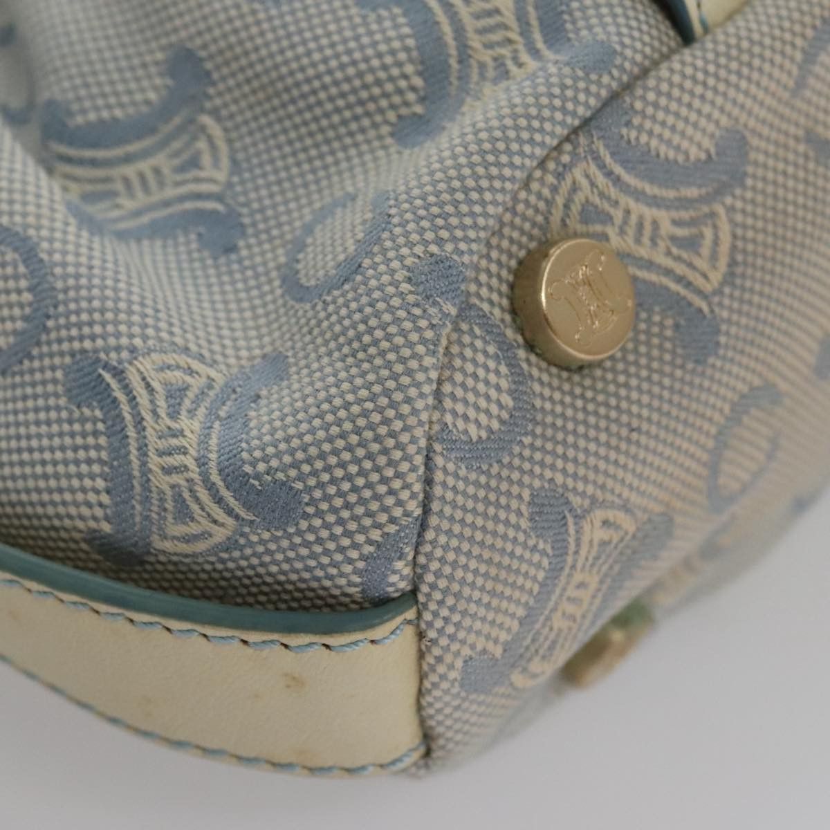 Celine CELINE C Macadam Canvas Shoulder Bag Light Blue Size ONE SIZE - 14 Thumbnail