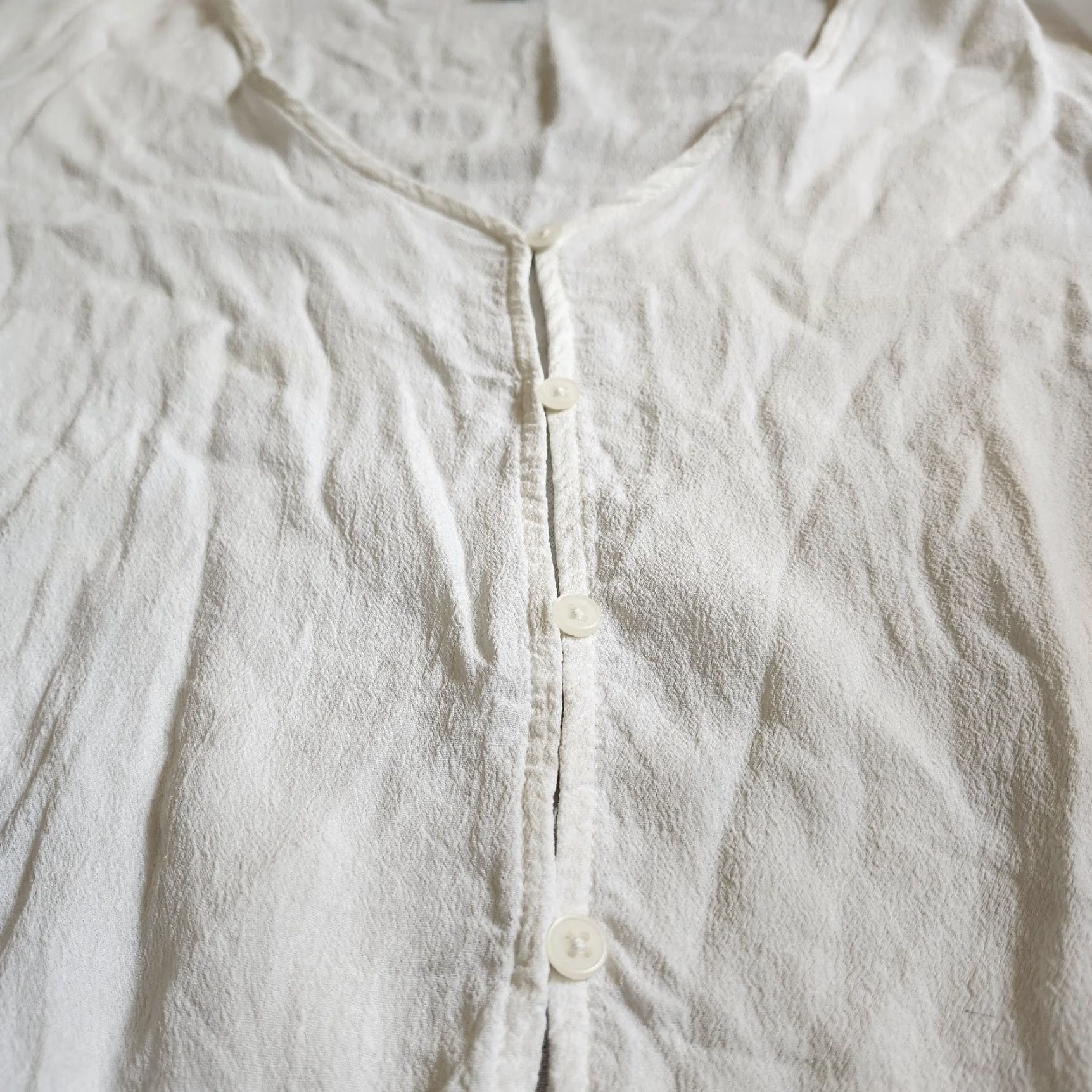 H&M H&M Women's White Front Tie Top - Size S, Short Sleeve, Regular Fit, Rayon Blouse, Casual Party/Cocktail, All Seasons, Lightweight, Easy Care Size S / US 4 / IT 40 - 6 Thumbnail