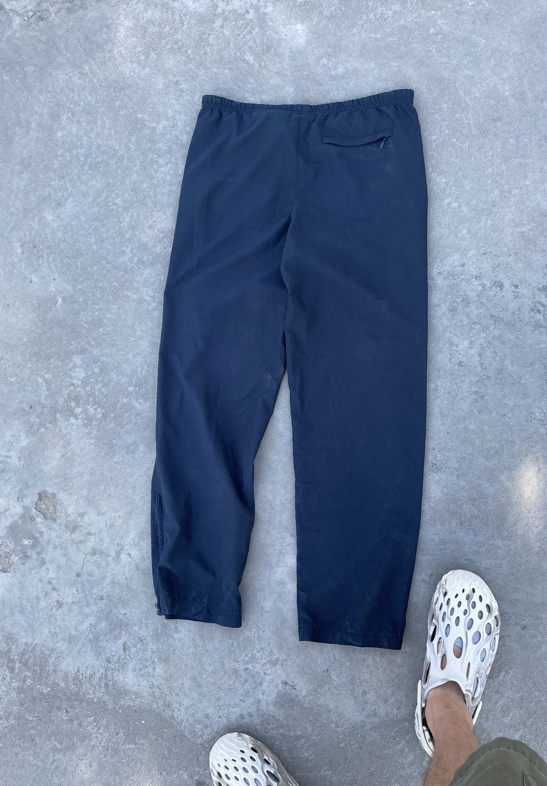 Nike Nike Vintage 90s Nylon Navy Joggers Y2K Drill Swoosh Pants Size US 32 / EU 48 - 6 Thumbnail