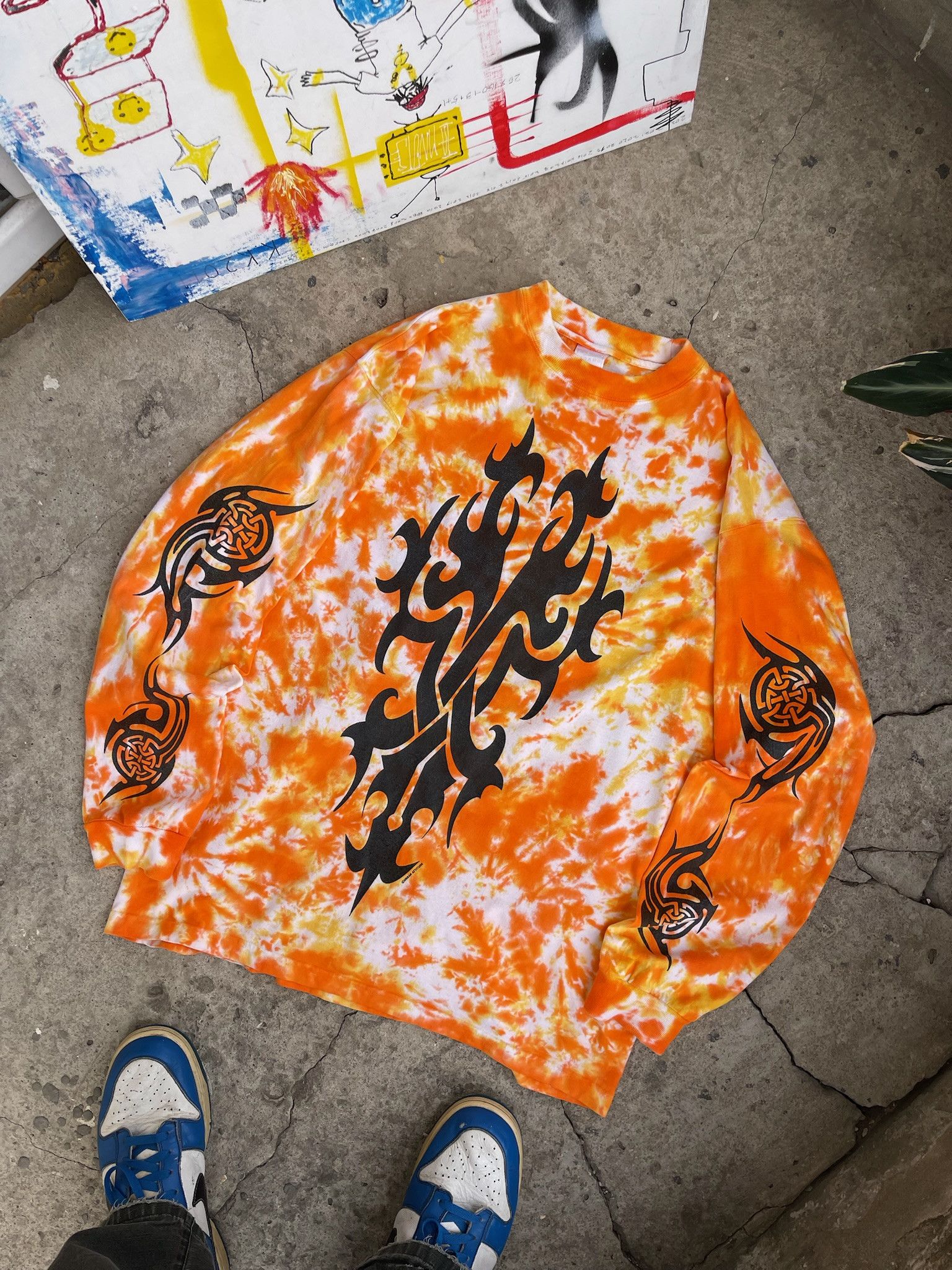 Tribal Streetwear Rare Vintage 00s Tribal Long Sleeve Tattoo Rave Rock Metal Size US XL / EU 56 / 4 - 3 Thumbnail