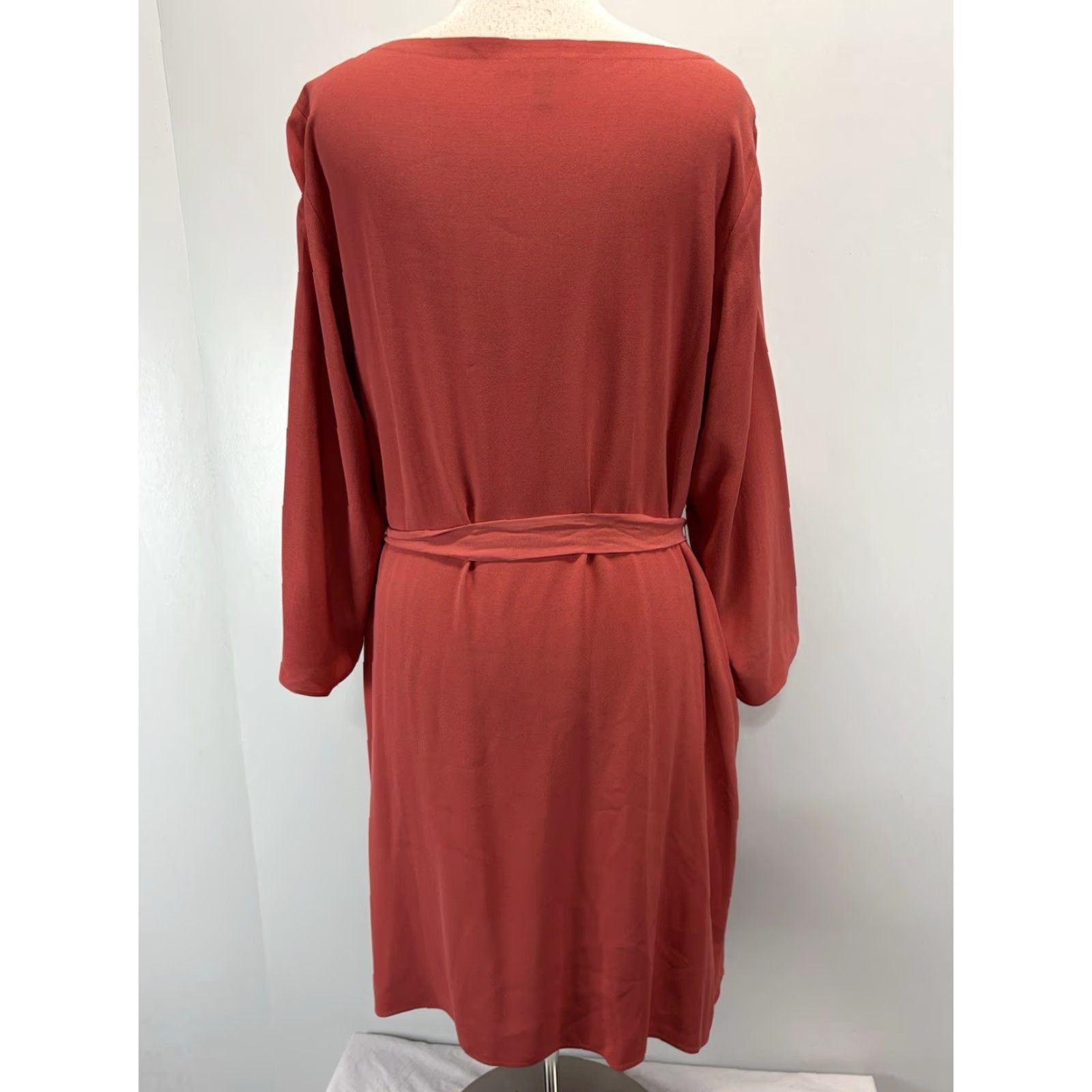Eileen Fisher VINTAGE Eileen Fisher Dress Women’s XL Silk Coral Tie Belt Shift Minimalist Size XL / US 12-14 / IT 48-50 - 3 Thumbnail