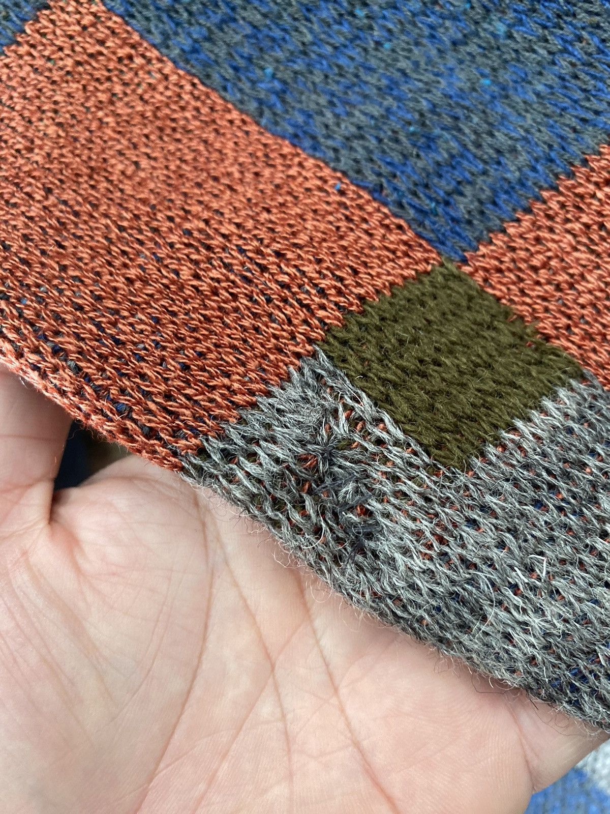 Yoshiyuki Konishi 1980s FICCE patchwork wool knit Size US M / EU 48-50 / 2 - 9 Thumbnail