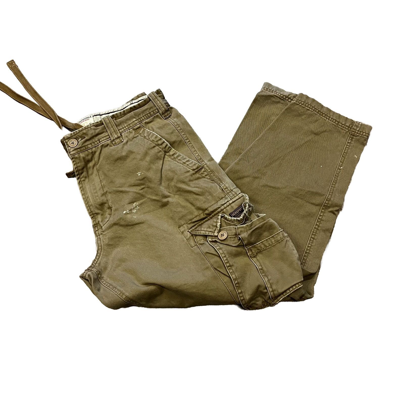 Aeropostale Y2K AEROPOSTALE PARATROOPER MILITARY CARGO PANTS BROWN SZ