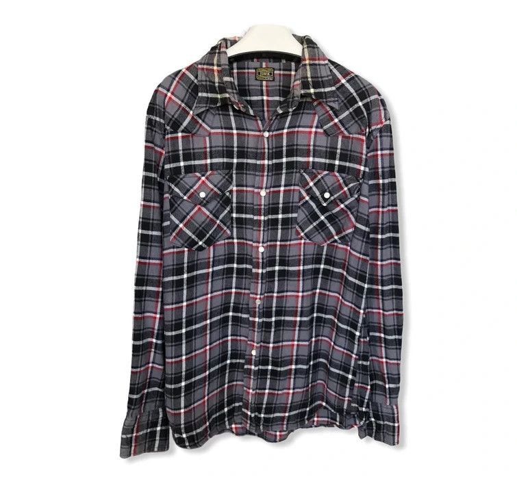 image of Vintage Edwin Checkered Plaid Tartan Flannel Shirt, Men's (Size Medium)