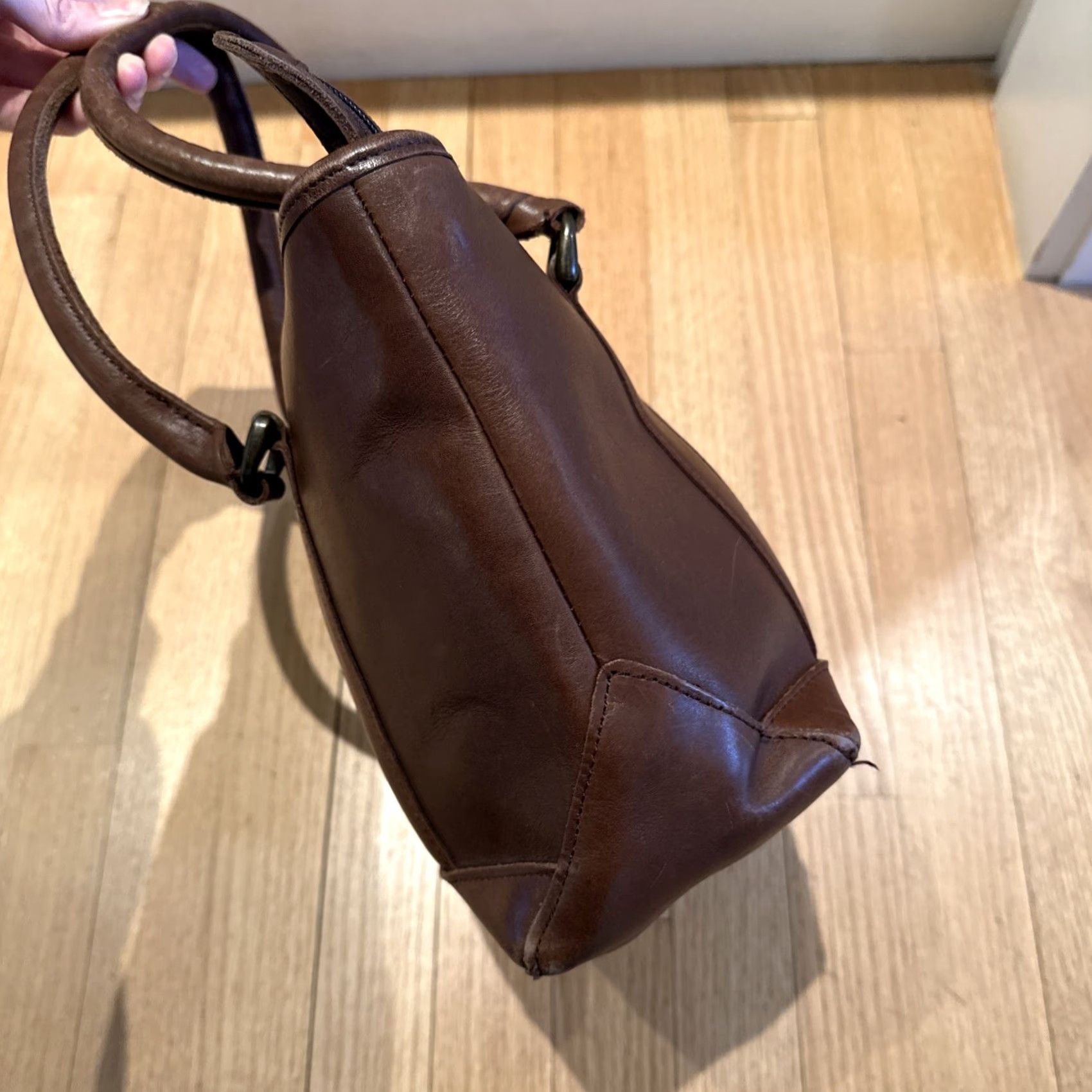 Vintage VINTAGE LL BEAN BROWN LEATHER SHOULDER TOTE MEDIUM DOUBLE HANDLE BAG Size ONE SIZE - 5 Thumbnail