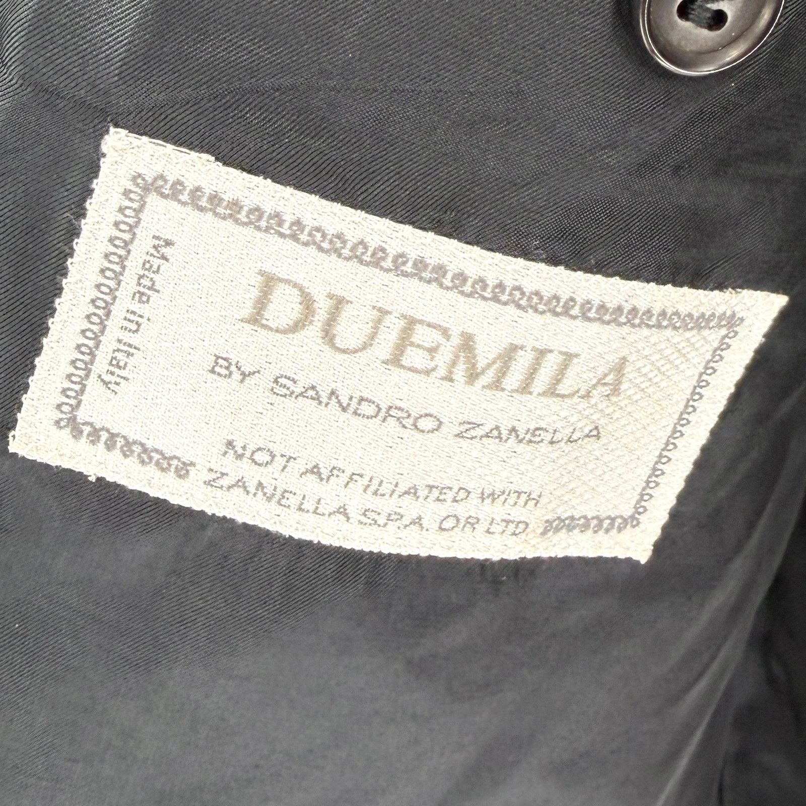 Vintage 90s Duemila by Sandro Zanella Black Double Breasted Blazer Size 40R - 7 Thumbnail
