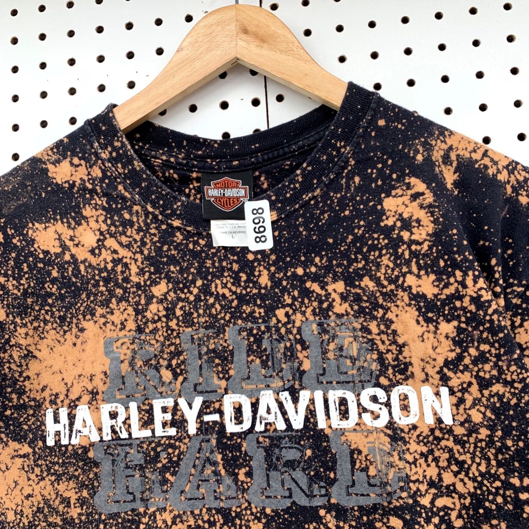 Harley Davidson VINTAGE Harley Davidson Shirt Large Black Acid Wash Montana Motorcycle 21x28 Mens Size US L / EU 52-54 / 3 - 7 Thumbnail