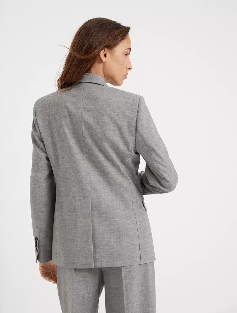 Brunello Cucinelli o1y0725 Blazer in Light Gray Size M / US 6-8 / IT 42-44 - 4 Thumbnail