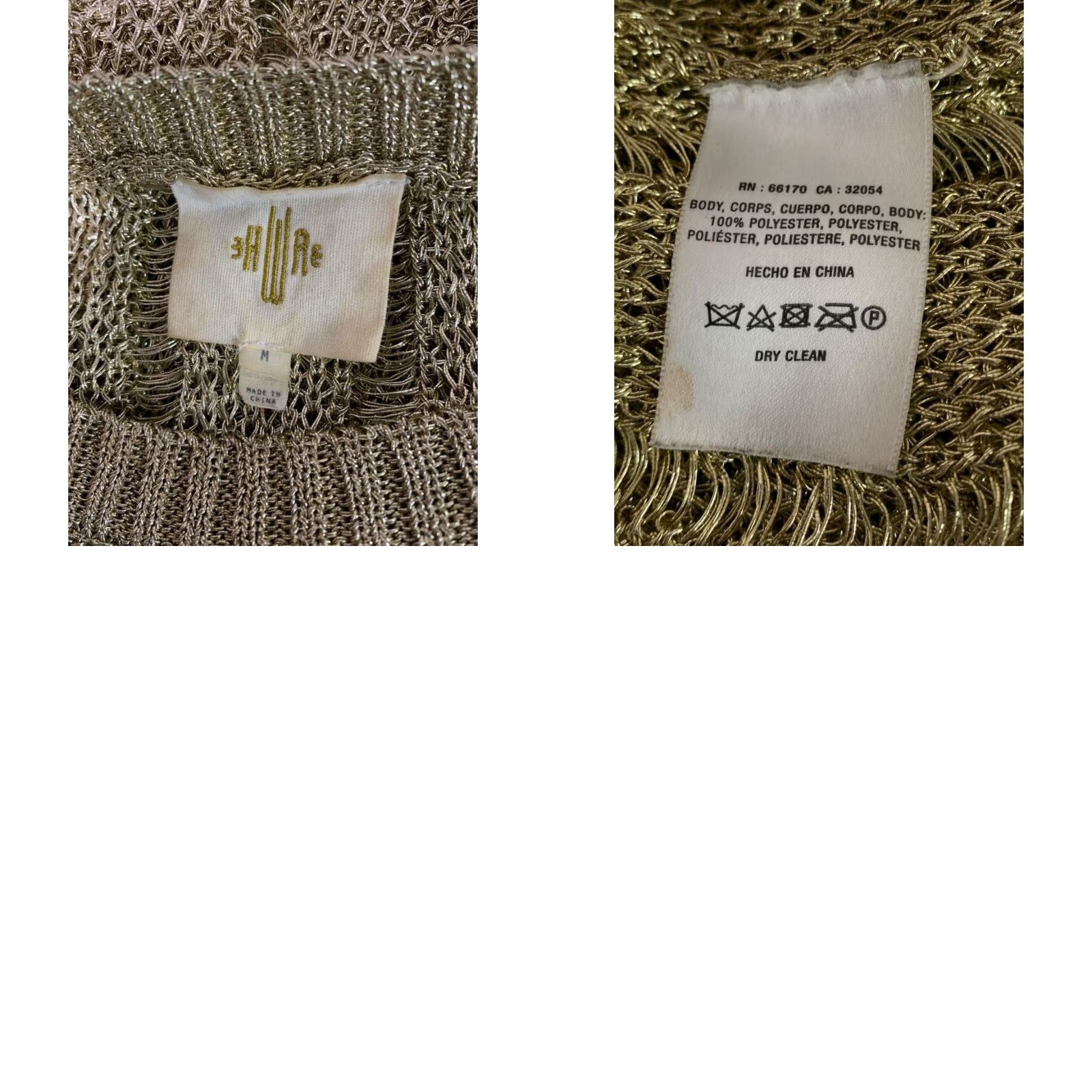 Anthropologie HWRE Anthropologie Womens Medium Loose Knit Metallic Sweater Gold Size M / US 6-8 / IT 42-44 - 8 Thumbnail