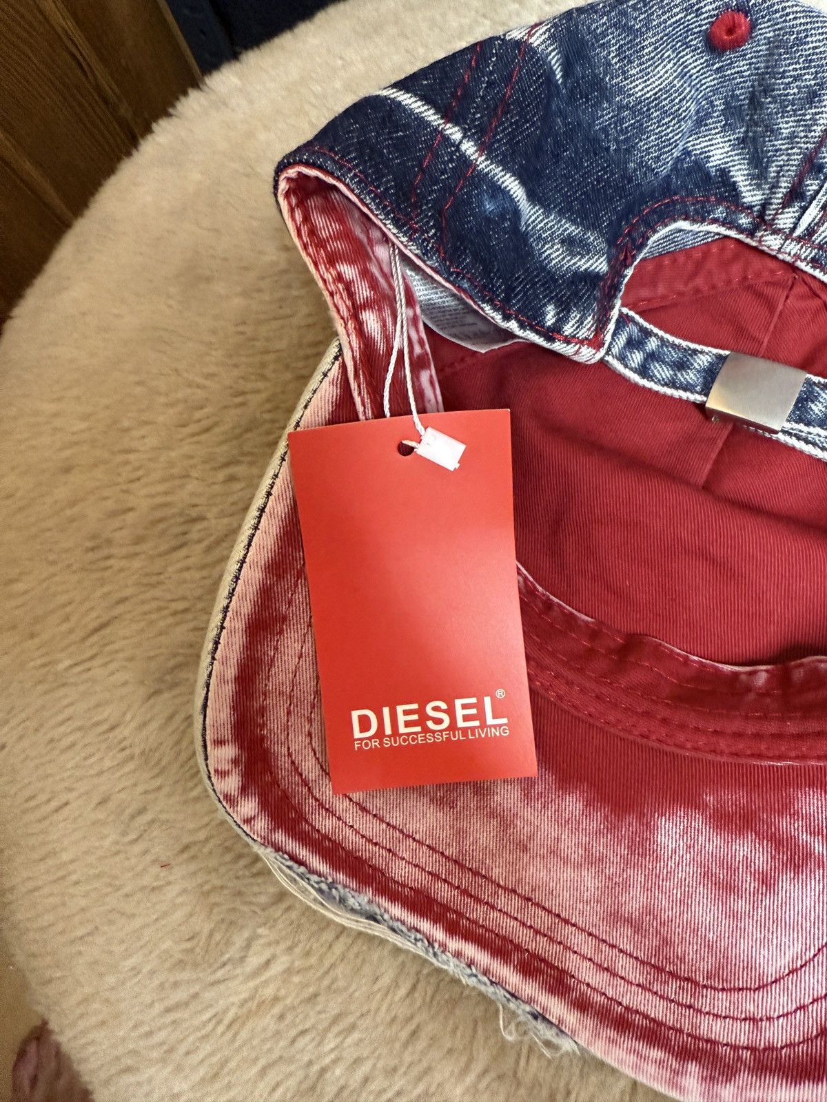 Diesel Avant Garde Diesel D Logo Distressed Washed Denim Cap Size ONE SIZE - 10 Thumbnail