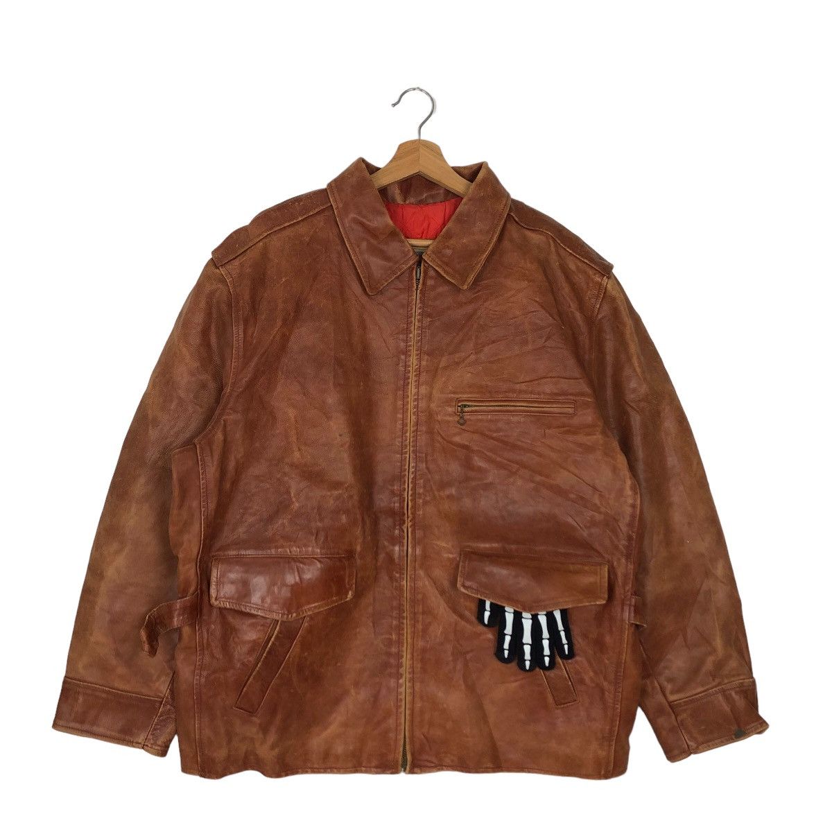 Japanese Brand VINTAGE BOMBER GENUINE LEATHER JACKET TARGATO ITALIA JAPAN Size US M / EU 48-50 / 2 - 1 Thumbnail