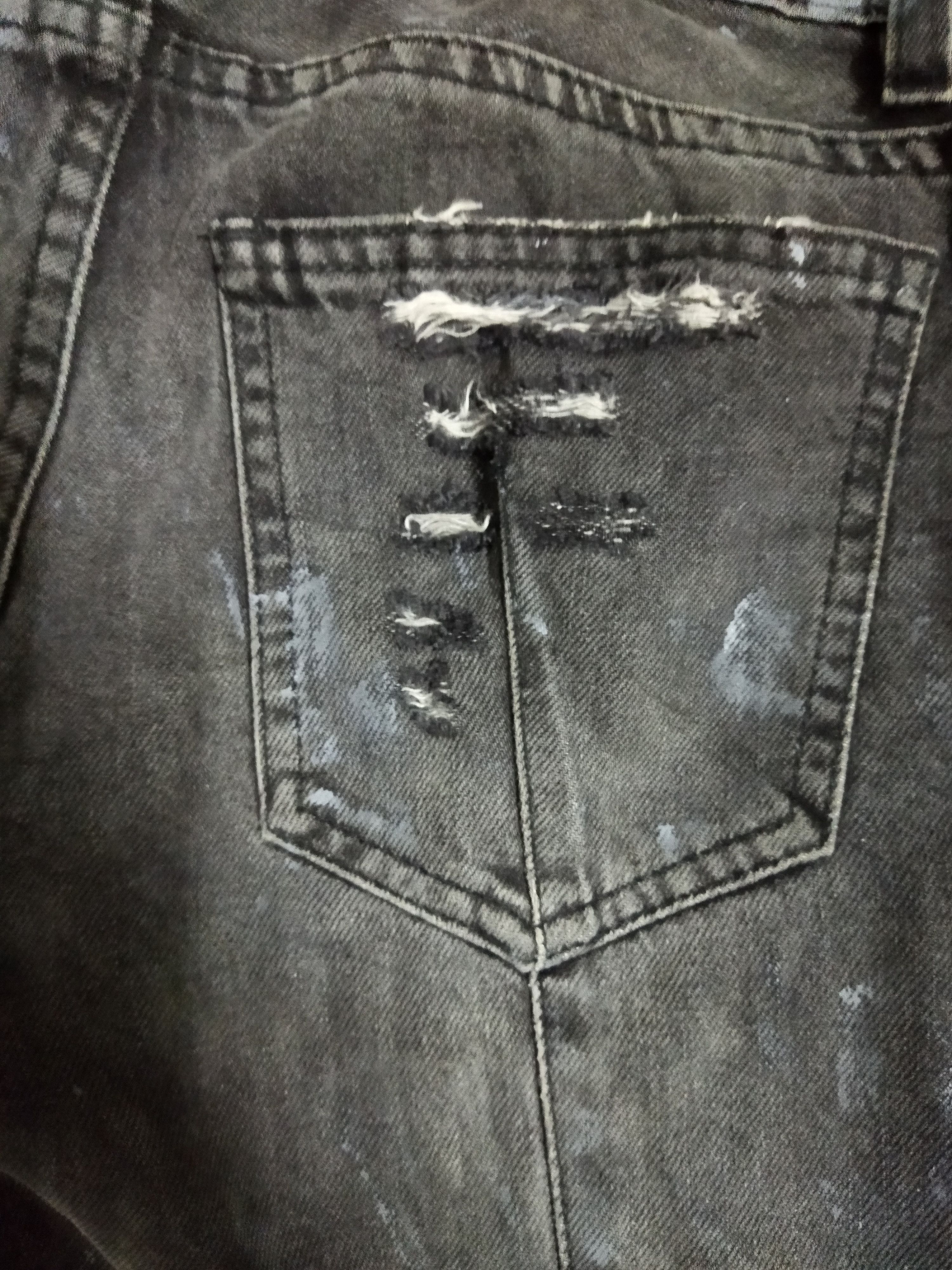 Balmain Balmain Paris Biker Distressed Black Faded Sequins Jeans Size 33" - 6 Thumbnail